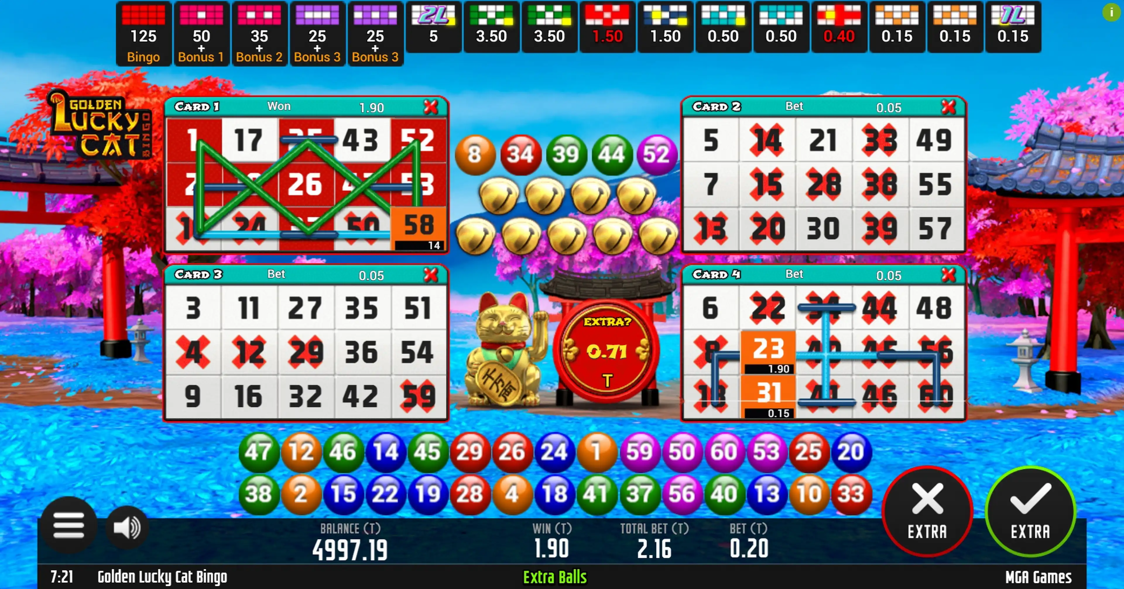 Win Money in Golden Lucky Cat Bingo Free Slot Game by MGA