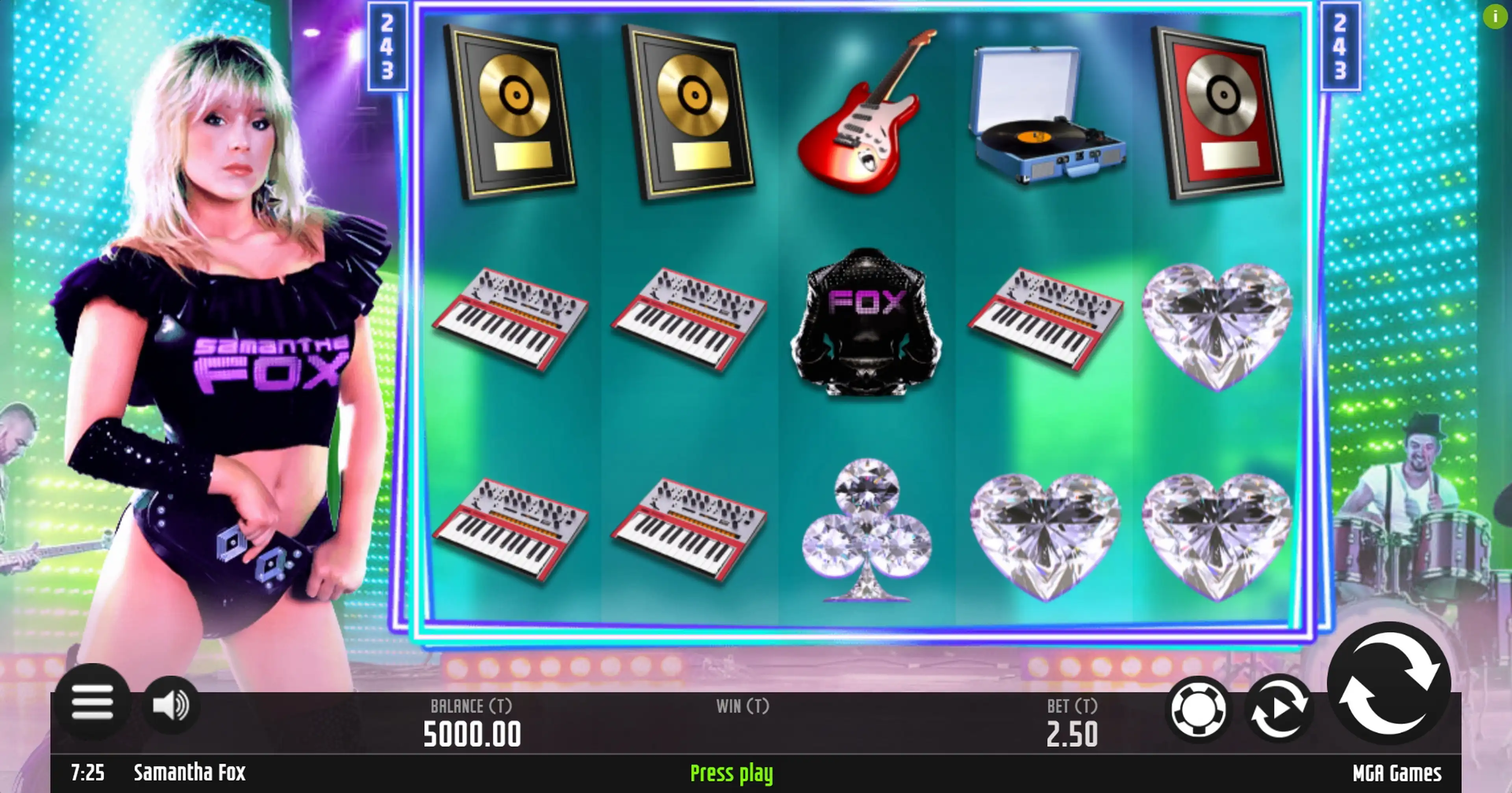 Reels in Samantha Fox Slot Game by MGA