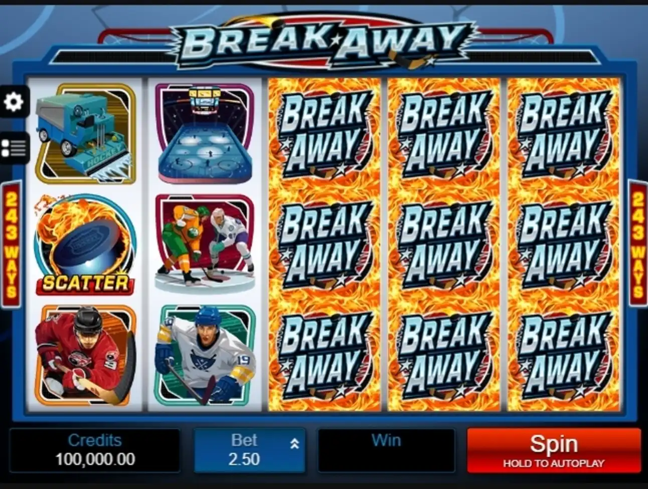 Reels in Break Away Slot Game by Microgaming