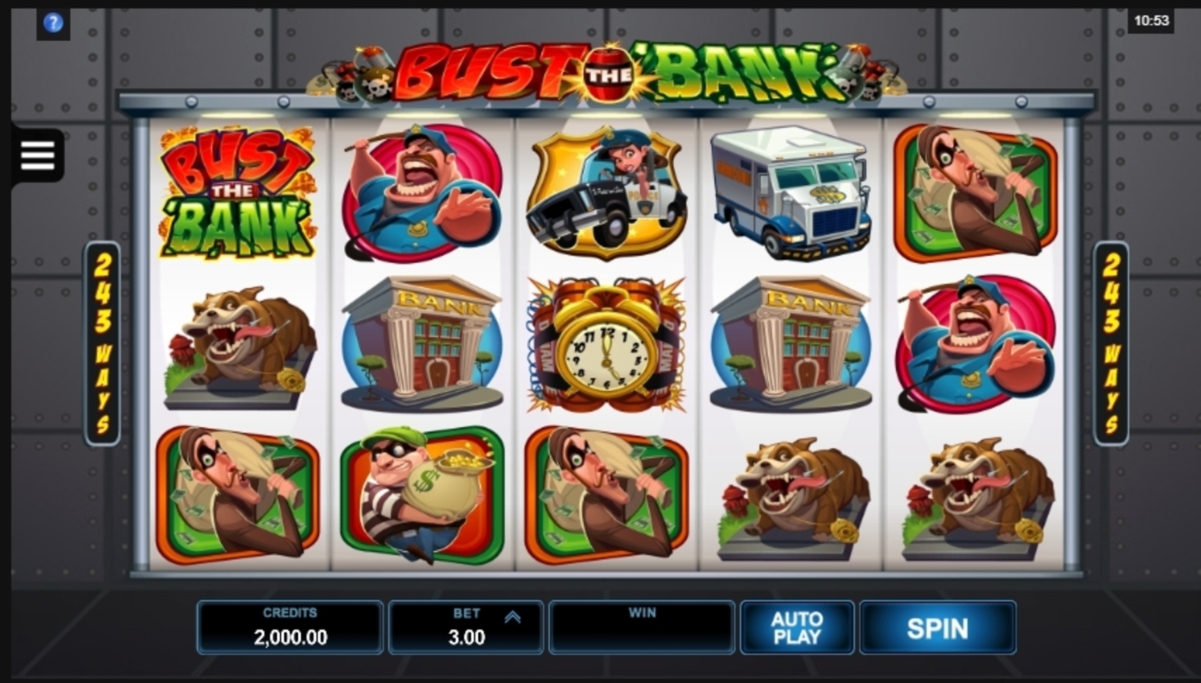 Reels in Bust The Bank Slot Game by Microgaming
