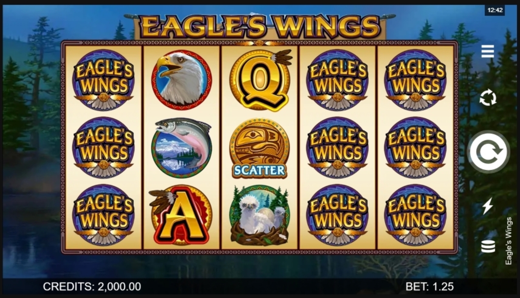 Reels in Eagle's Wings Slot Game by Microgaming