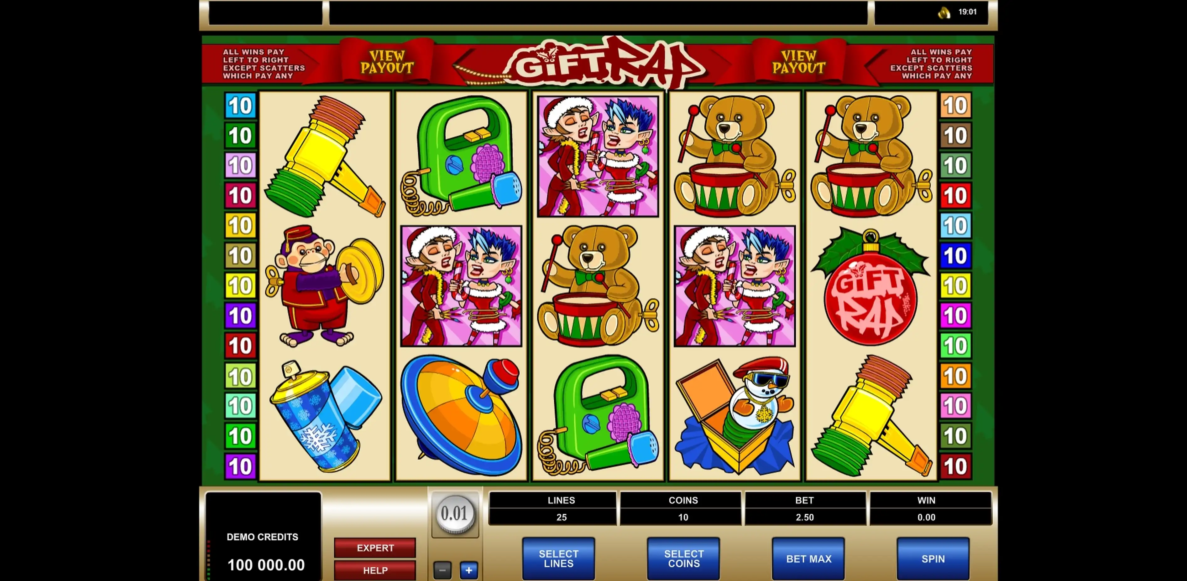 Reels in Gift Rap Slot Game by Microgaming