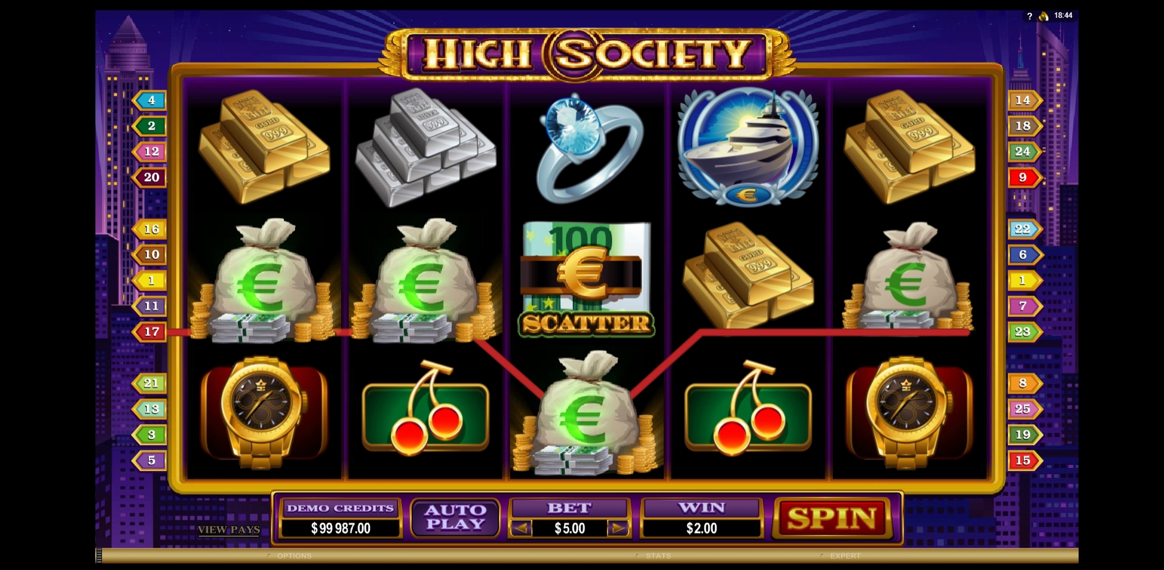 Win Money in High Society Free Slot Game by Microgaming