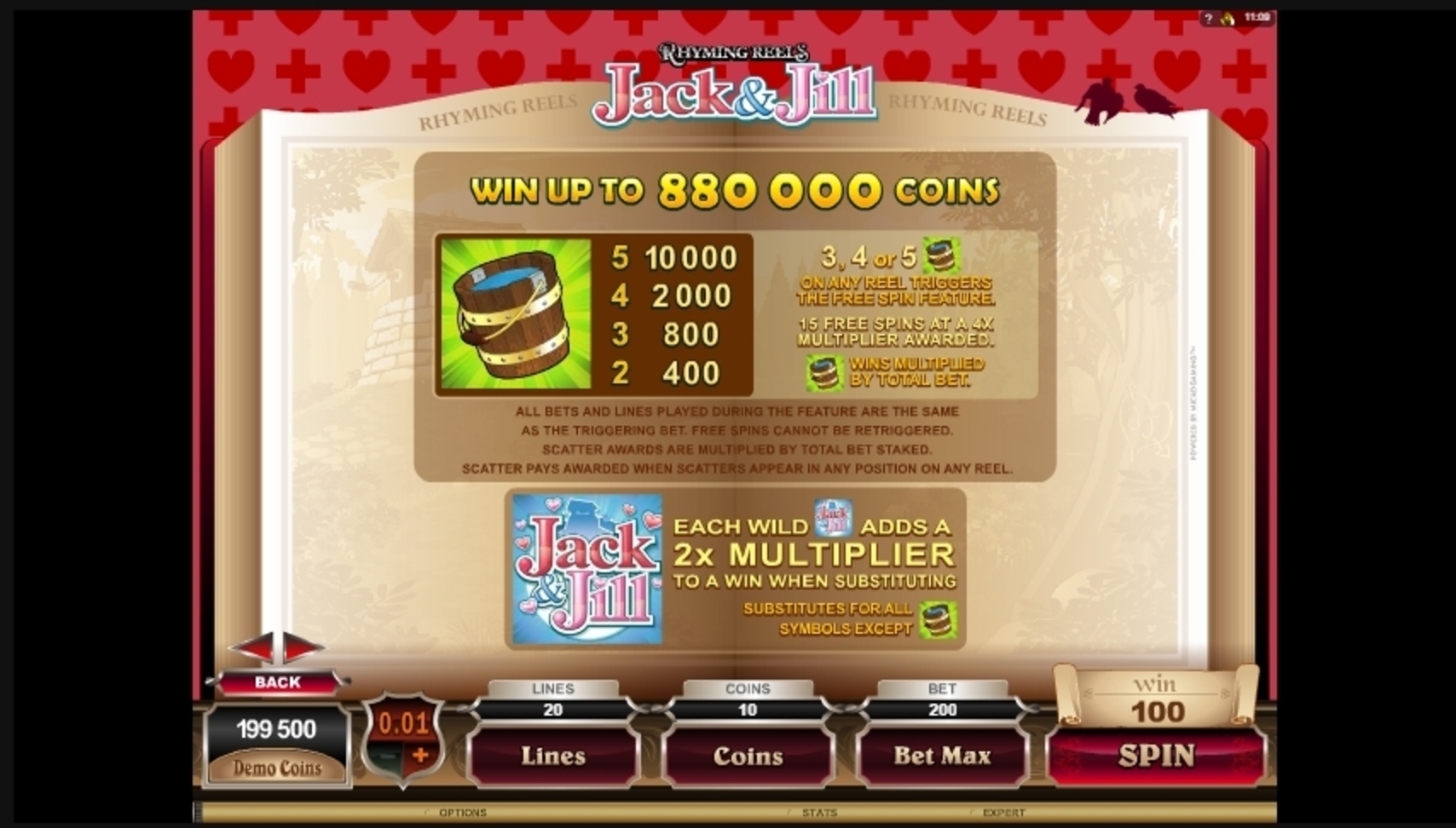 Info of Jack & Jill Slot Game by Microgaming