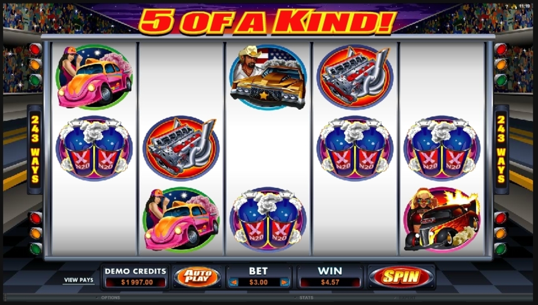 Win Money in Racing For Pinks Free Slot Game by Microgaming