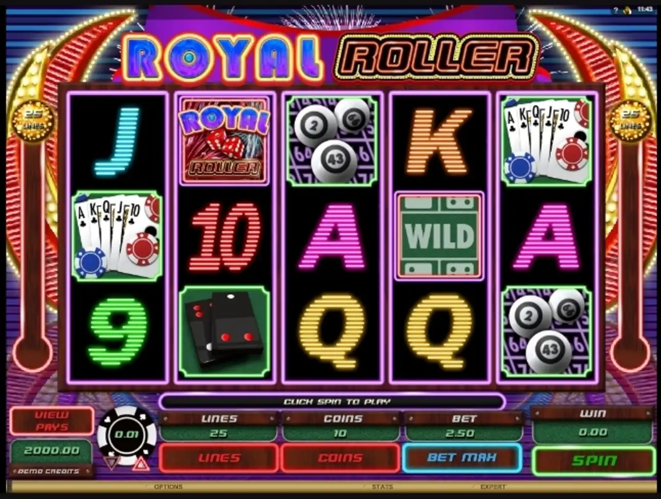 Reels in Royal Roller Slot Game by Microgaming