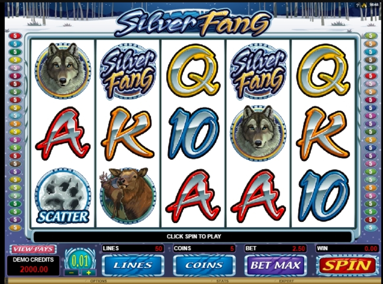 Reels in Silver Fang Slot Game by Microgaming