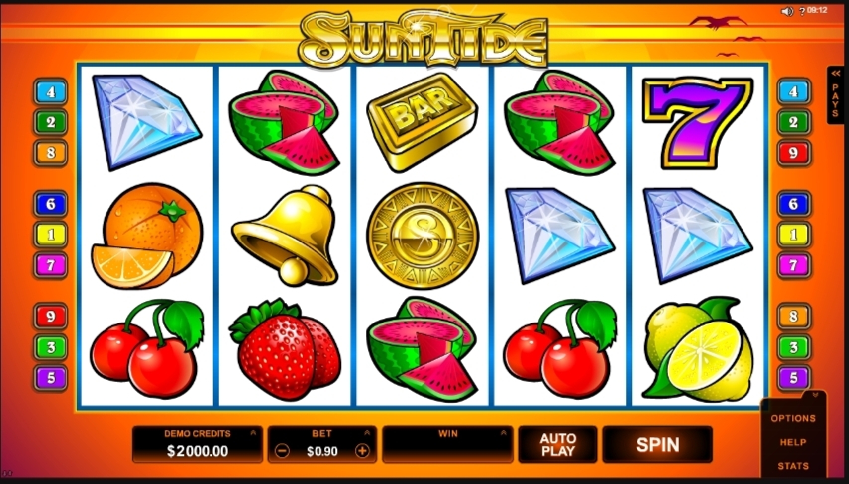 Reels in Sun Tide Slot Game by Microgaming