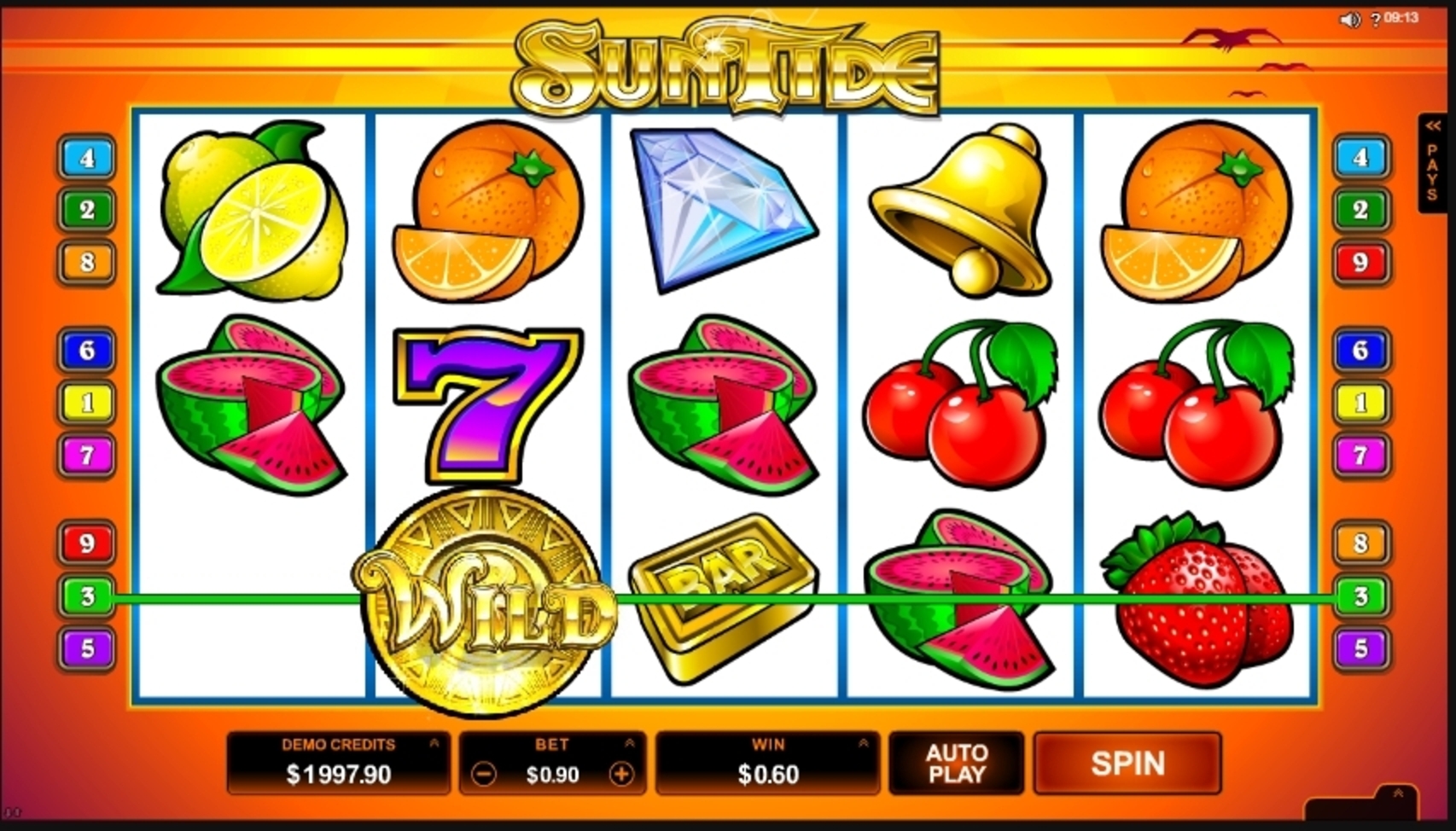 Win Money in Sun Tide Free Slot Game by Microgaming