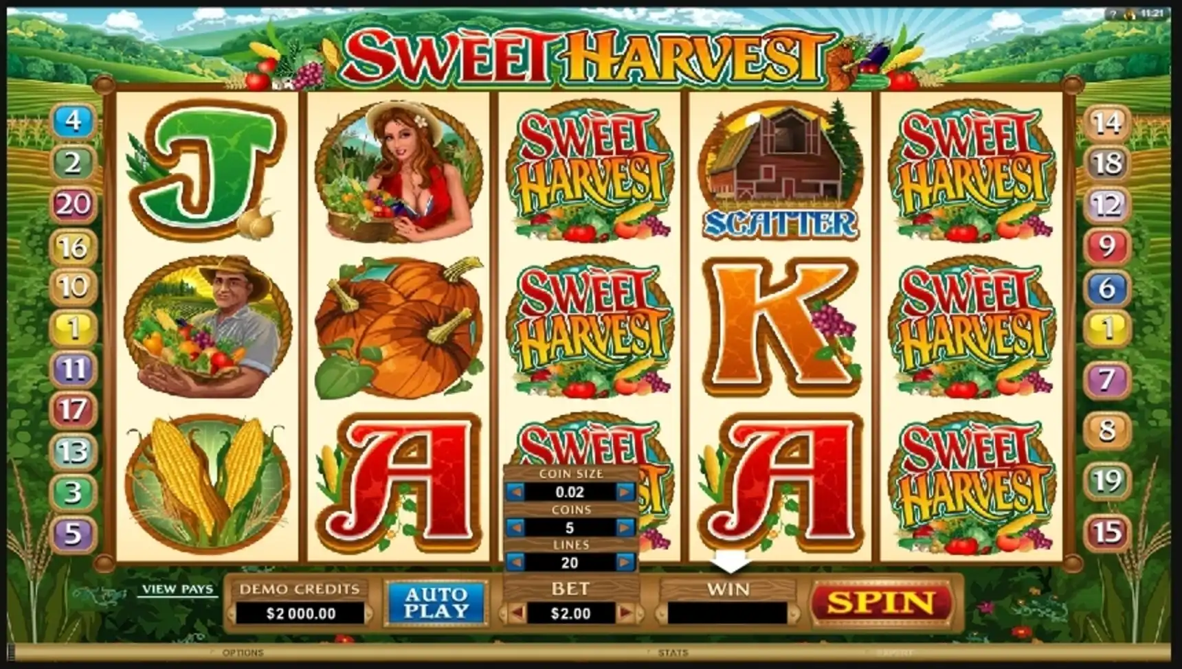 Reels in Sweet Harvest Slot Game by Microgaming