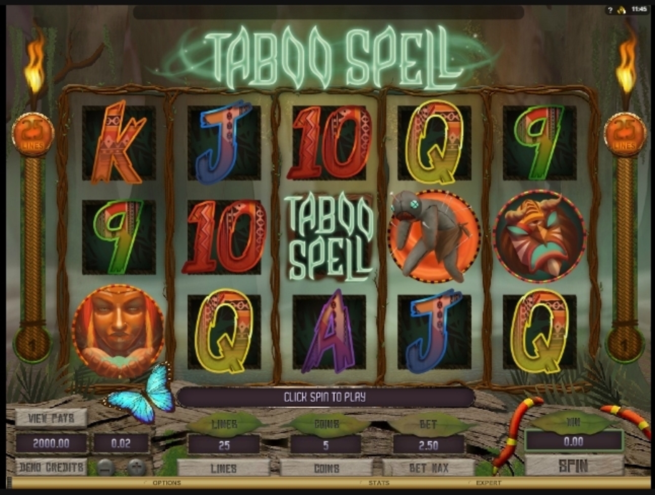 Reels in Taboo Spell Slot Game by Microgaming