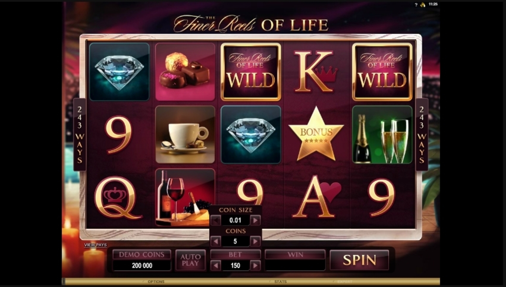 Reels in The Finer Reels of Life Slot Game by Microgaming