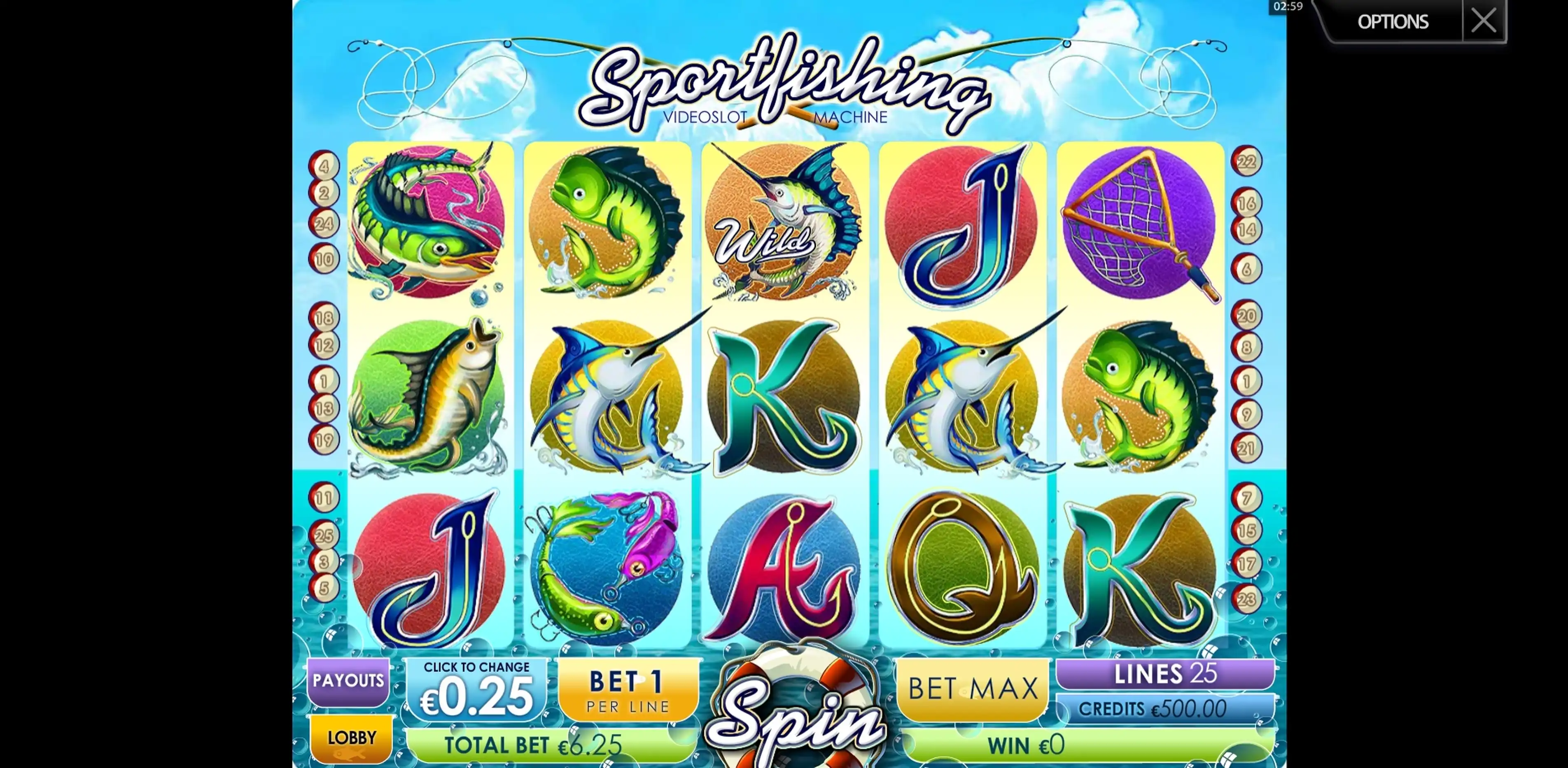 Reels in Sportsfishing Slot Game by Multislot