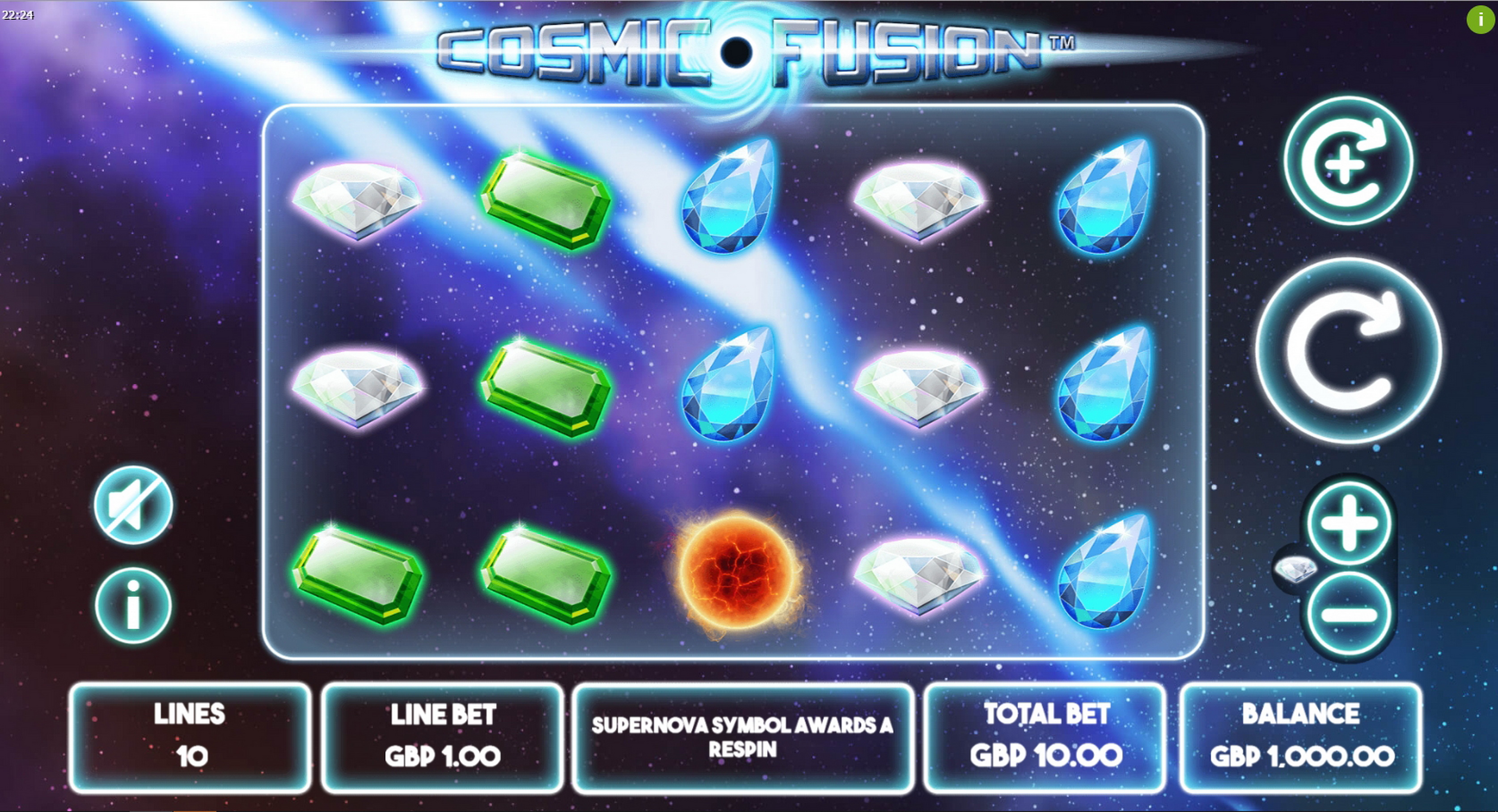 Reels in Cosmic Fusion Slot Game by Mutuel Play