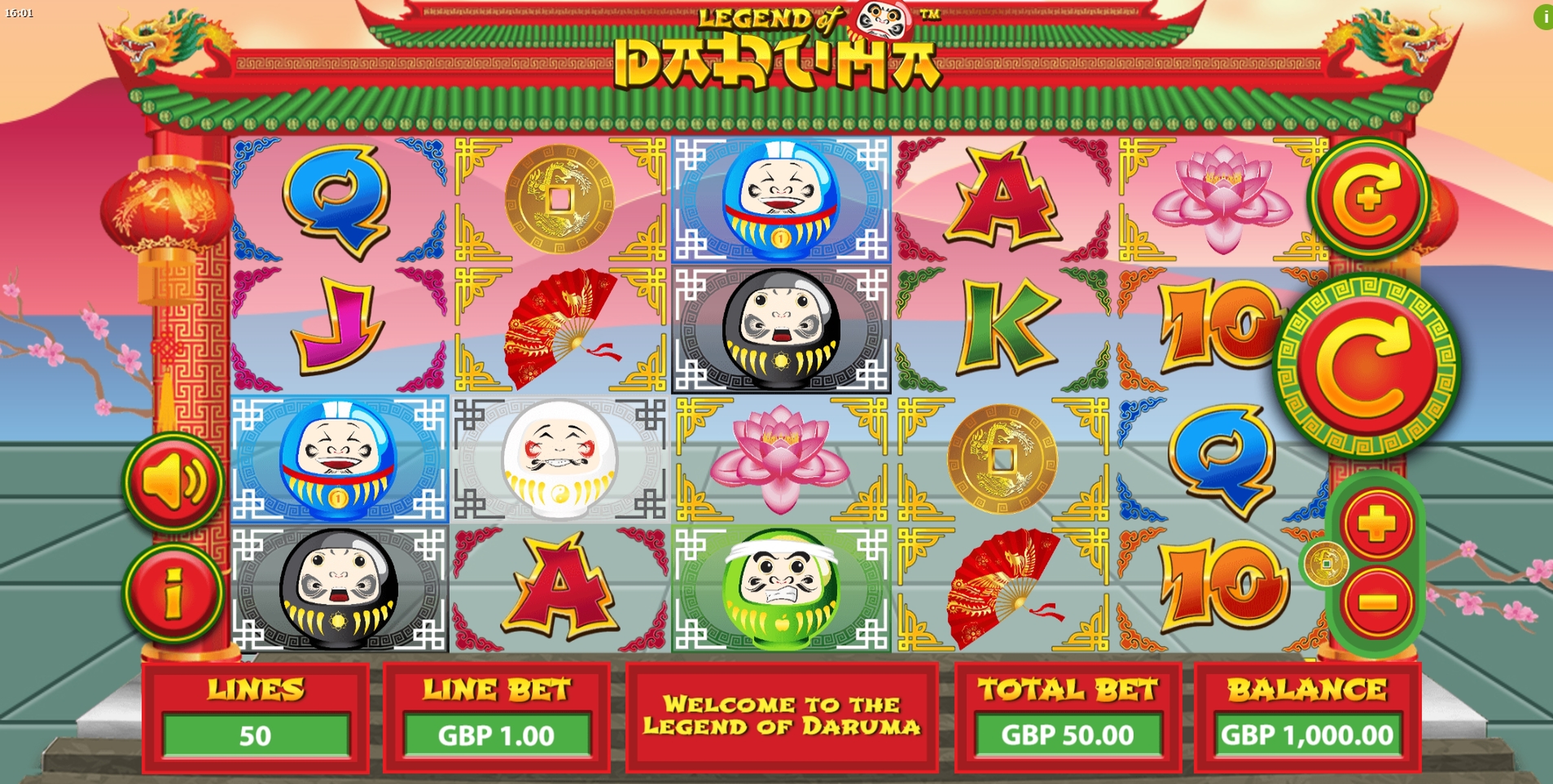 Reels in Legend of Daruma Slot Game by Mutuel Play