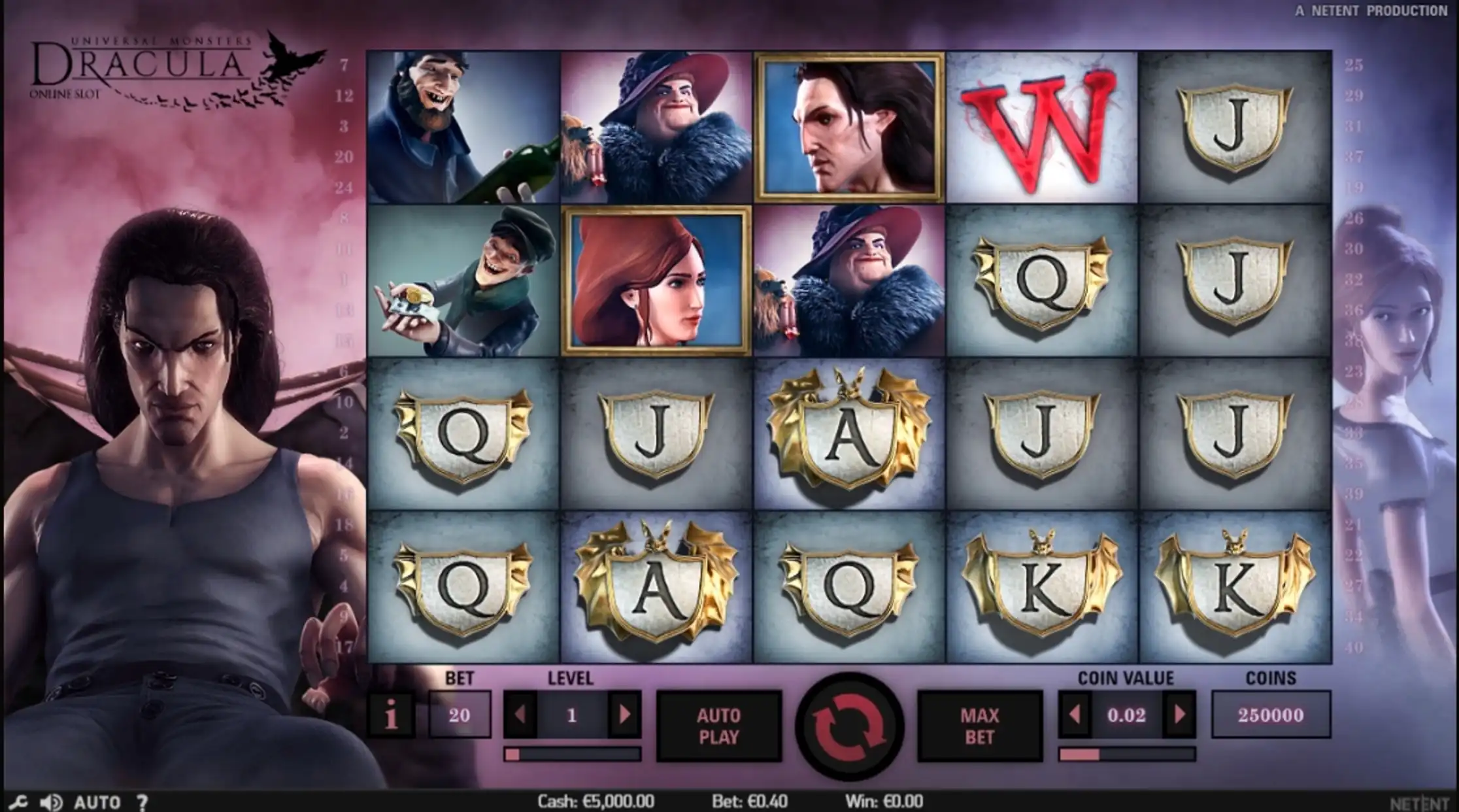 Reels in Dracula Slot Game by NetEnt