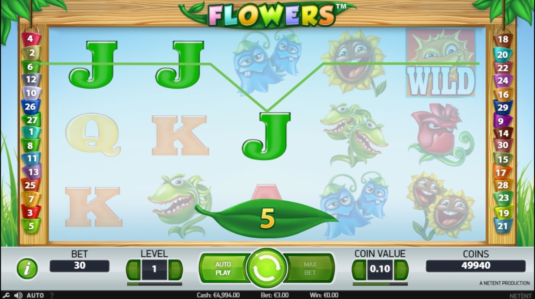 Win Money in Flowers Free Slot Game by NetEnt