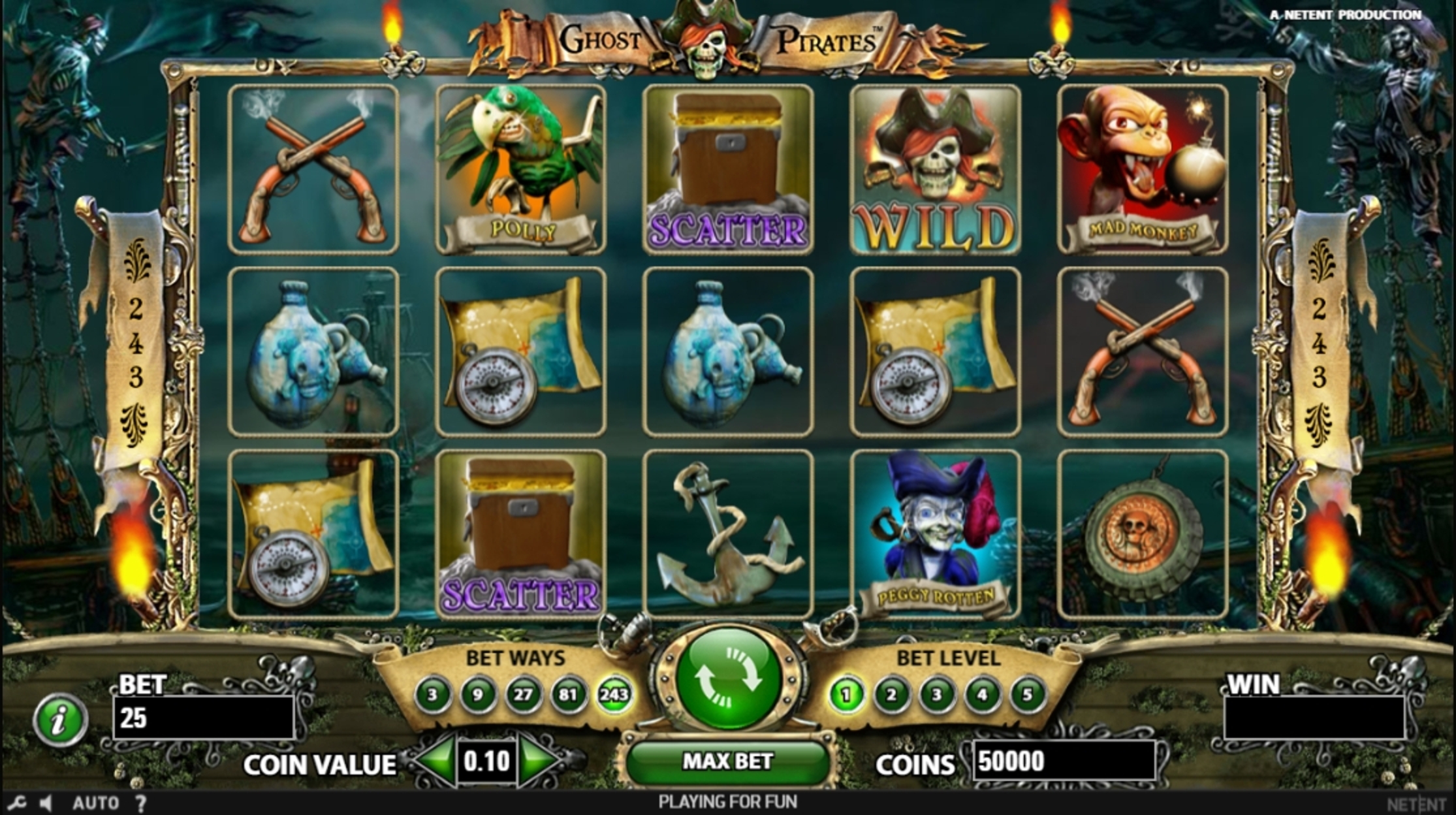 Reels in Ghost Pirates Slot Game by NetEnt