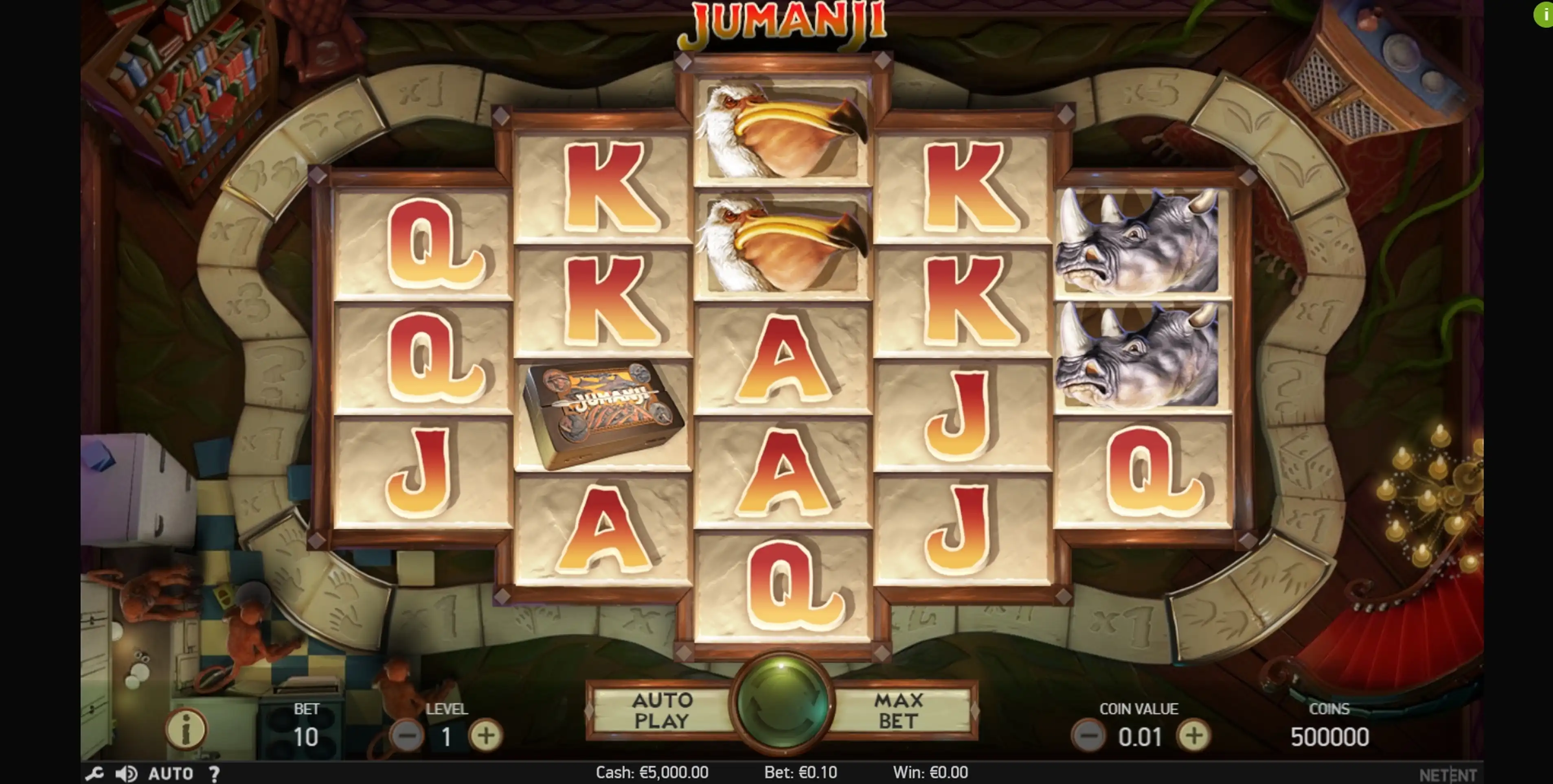 Reels in Jumanji Slot Game by NetEnt