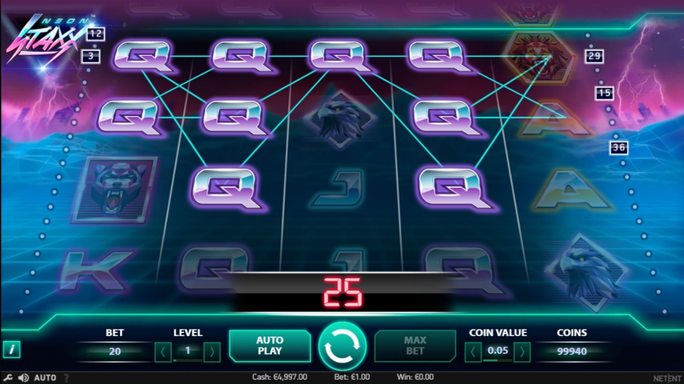 Win Money in Neon Staxx Free Slot Game by NetEnt