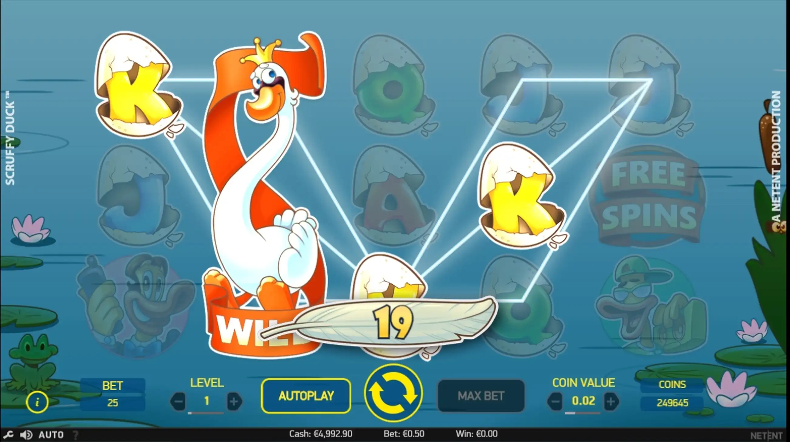 Win Money in Scruffy Duck Free Slot Game by NetEnt