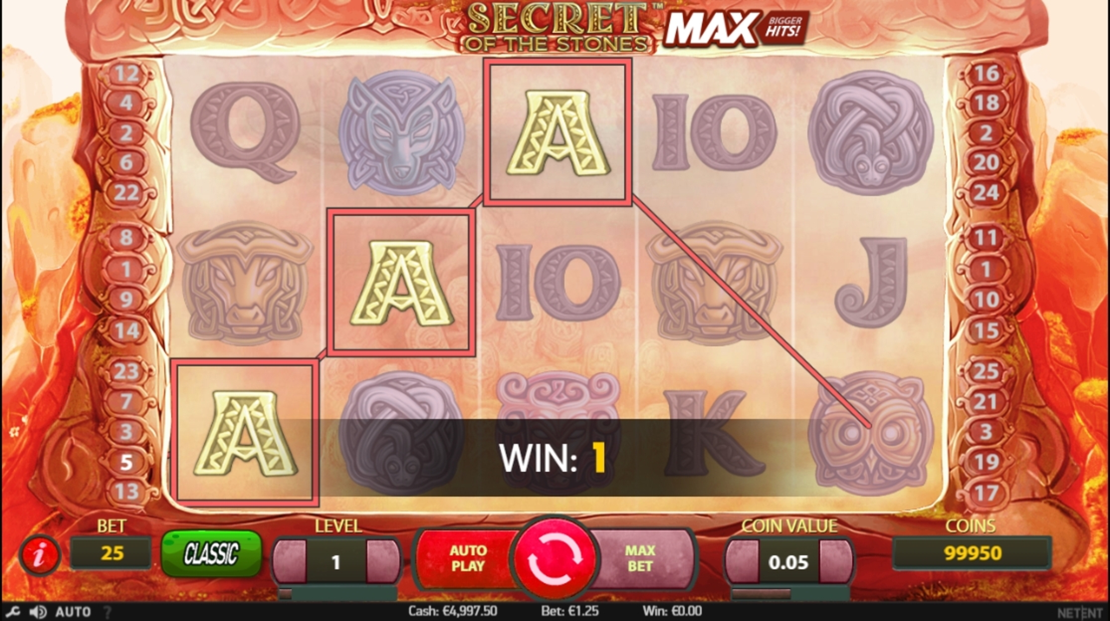 Win Money in Secret of the Stones Free Slot Game by NetEnt