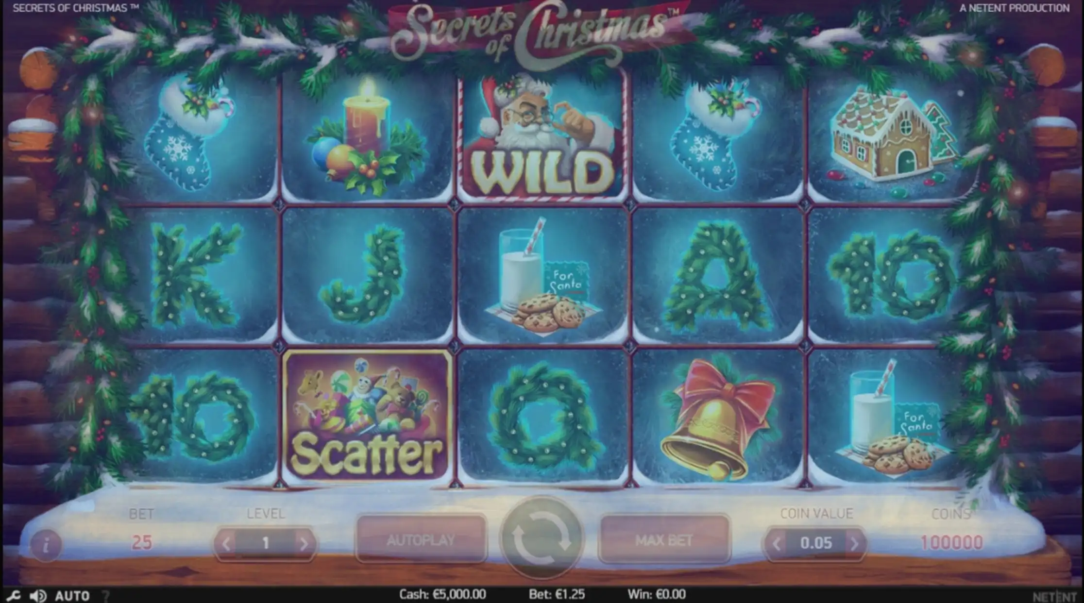 Reels in Secrets of Christmas Slot Game by NetEnt