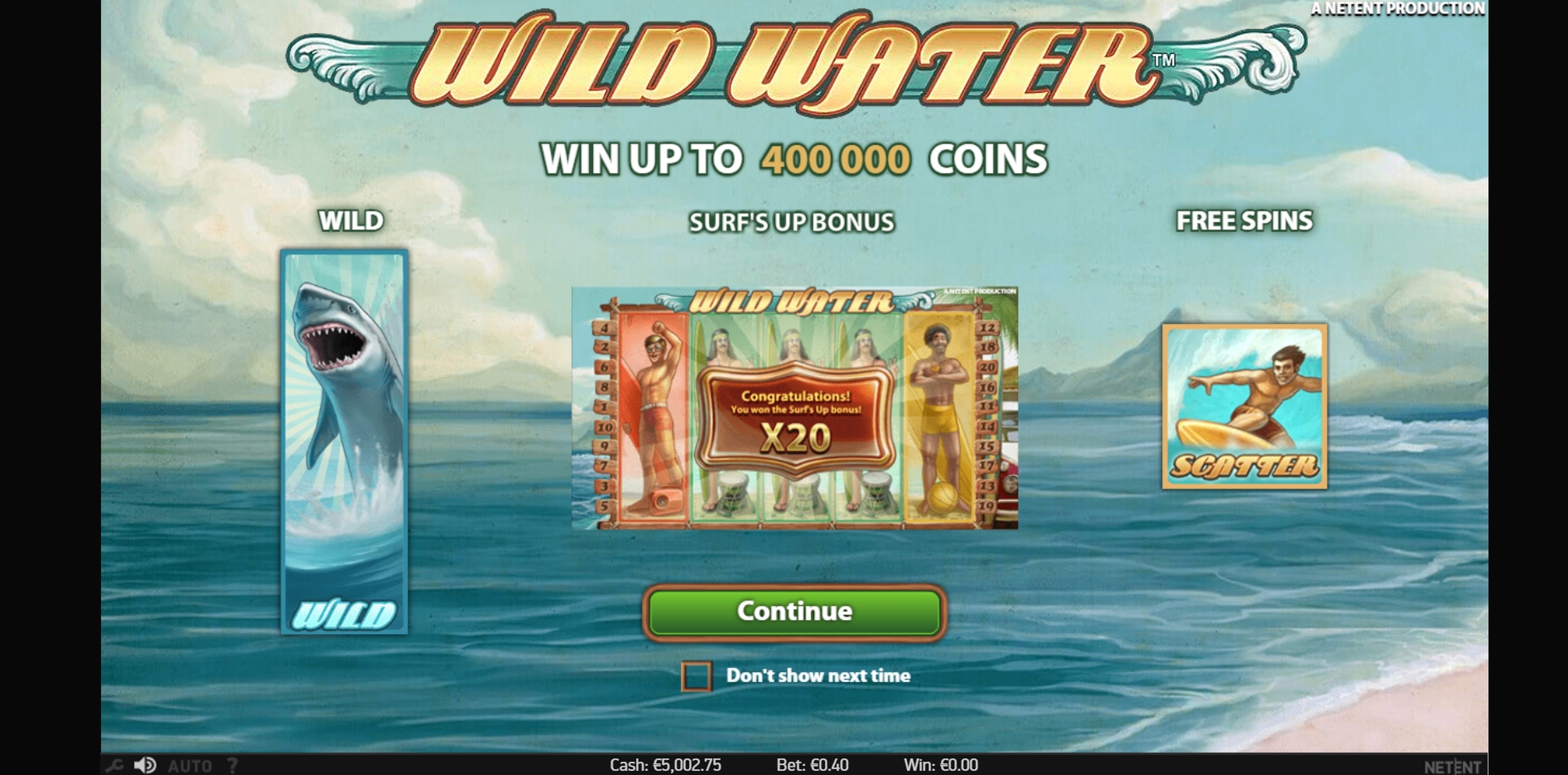 Play Wild Water Free Casino Slot Game by NetEnt