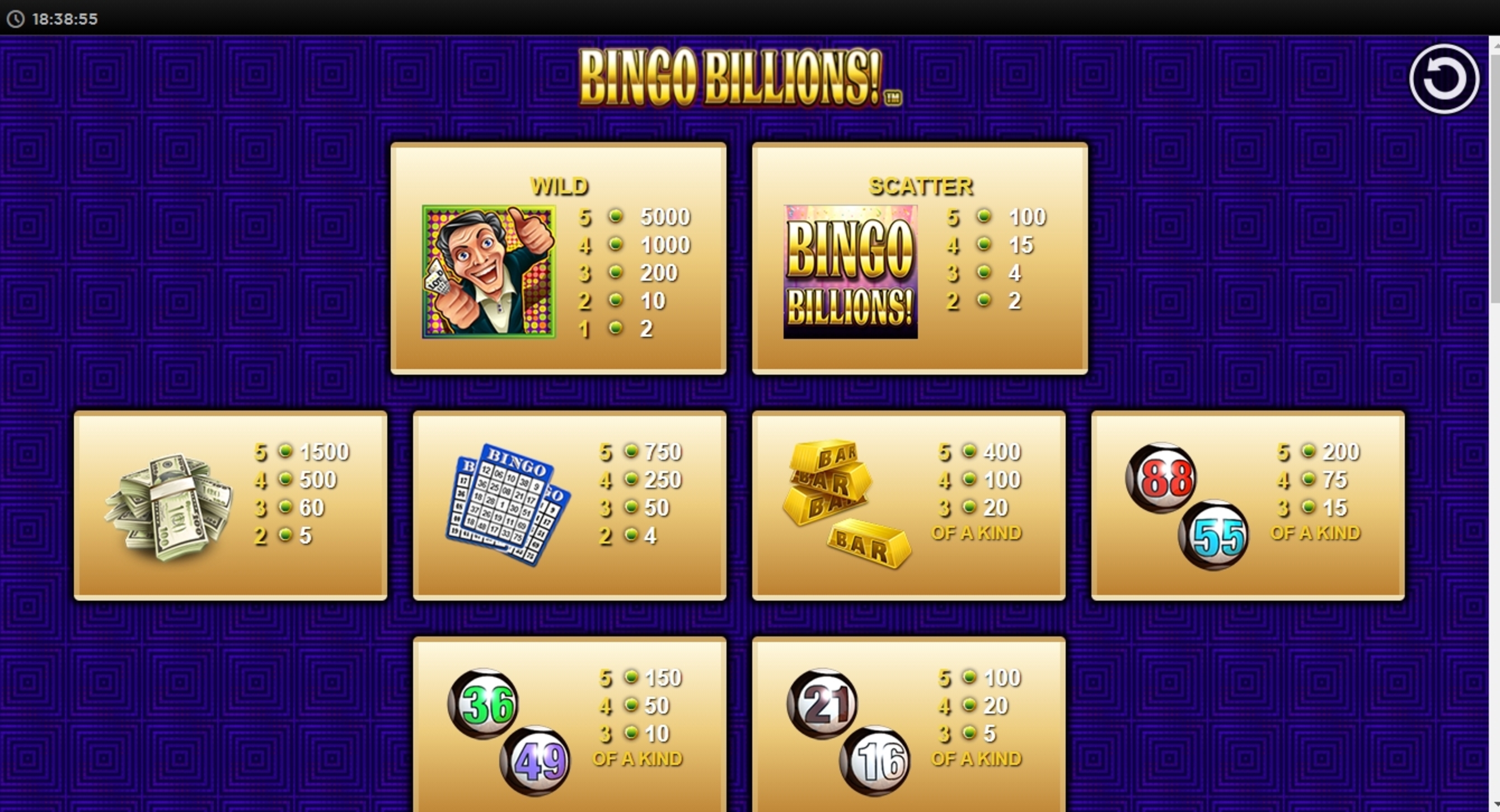 Info of Bingo Billions Slot Game by NextGen Gaming