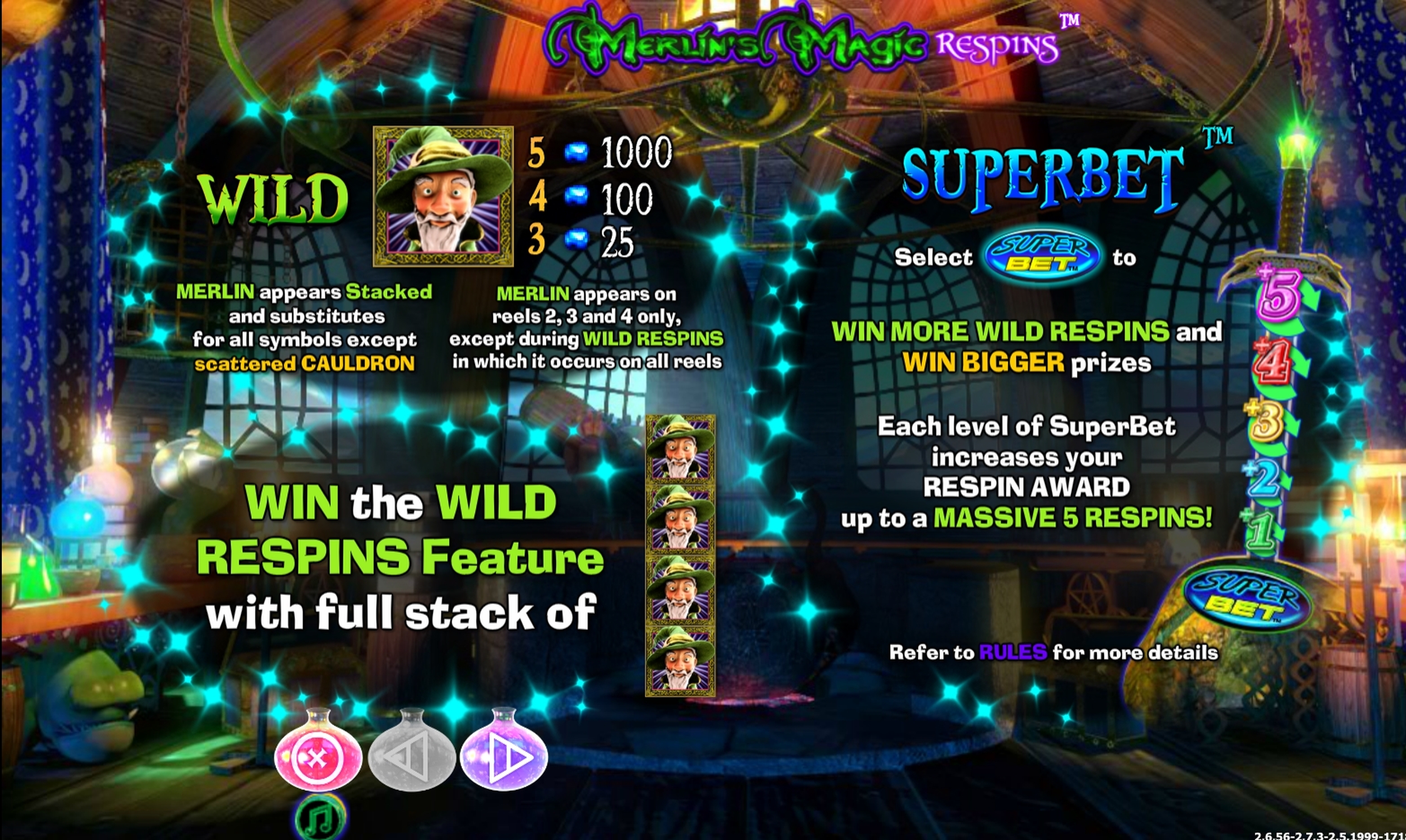 Info of Merlin's Magic Respins Slot Game by NextGen Gaming