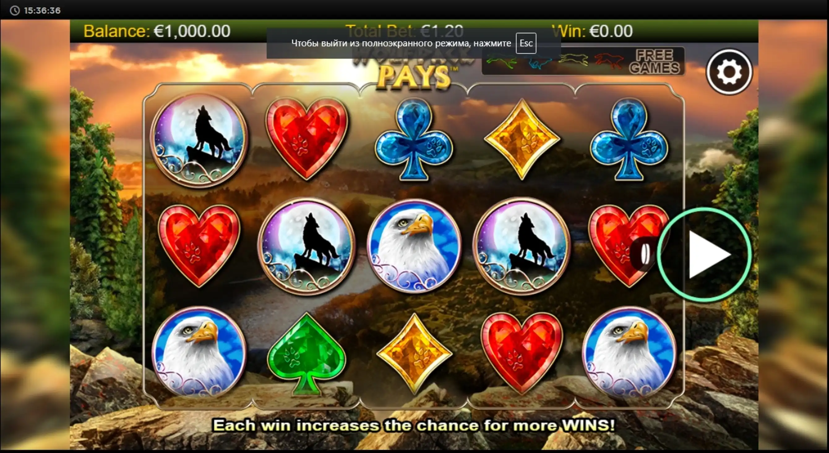 Reels in Wolfpack Pays Slot Game by NextGen Gaming