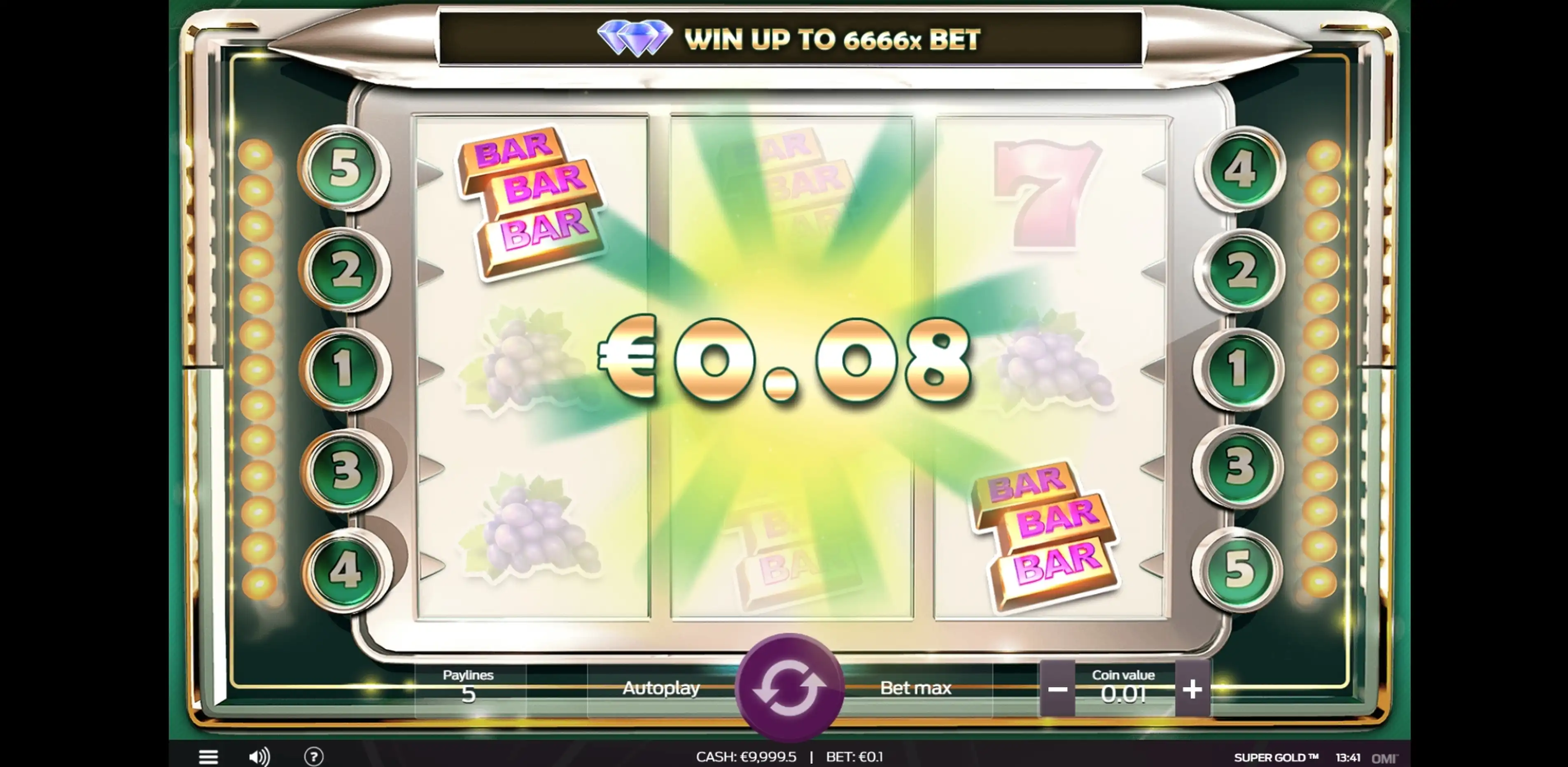 Win Money in Super Gold Free Slot Game by OMI Gaming