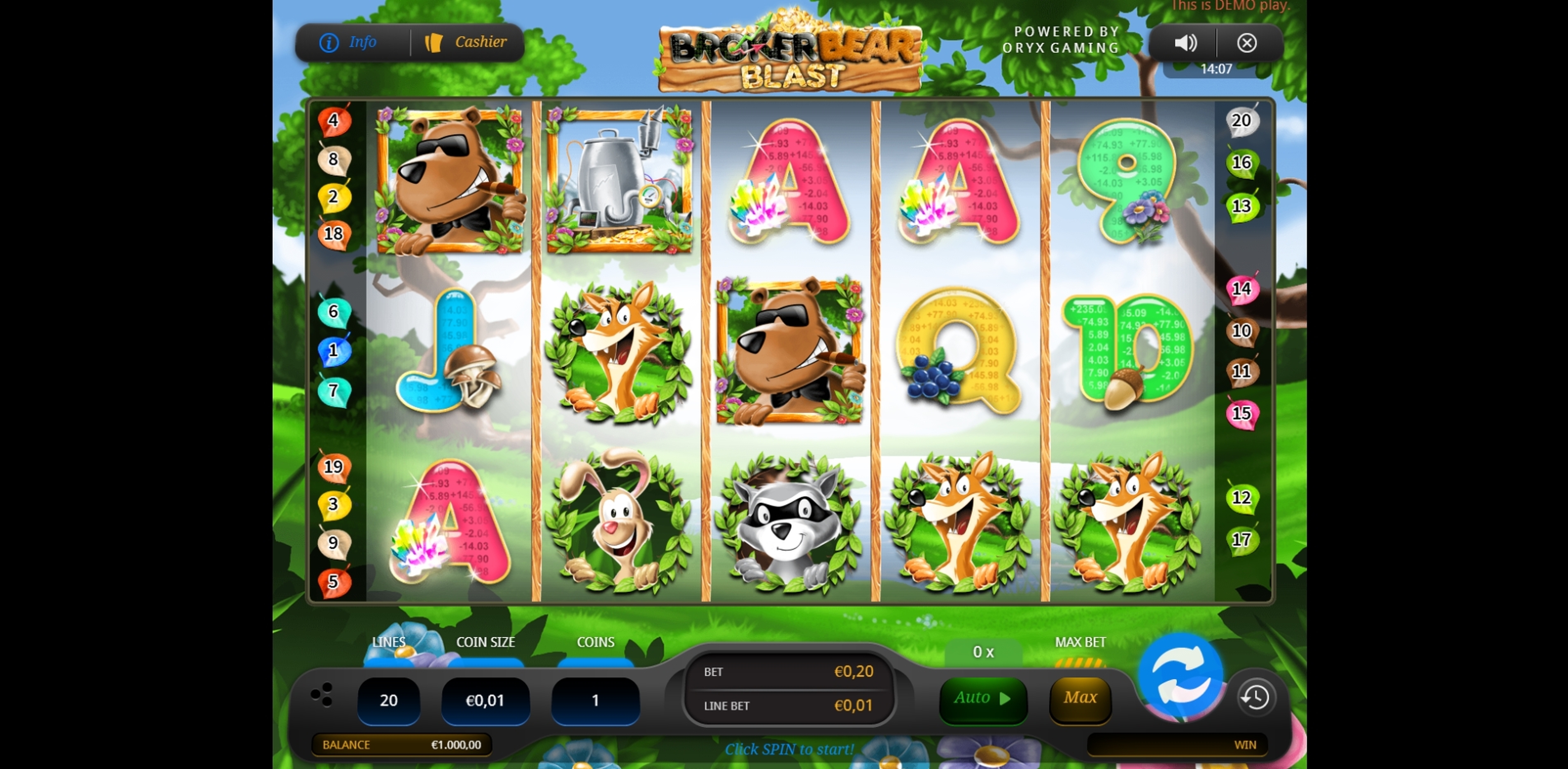 Reels in Broker Bear Slot Game by Oryx Gaming