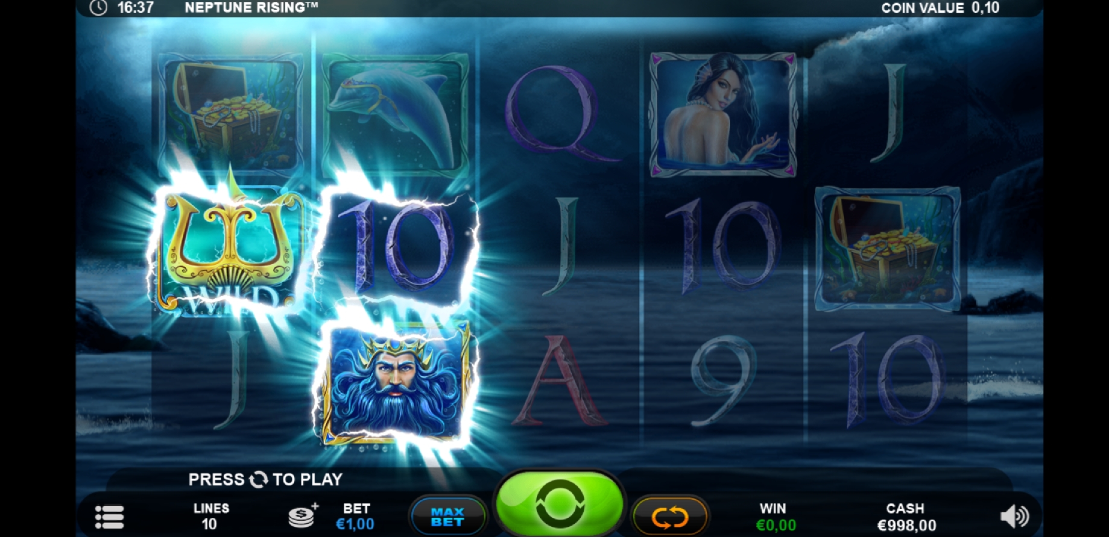 Win Money in Neptune Rising Free Slot Game by Plank Gaming