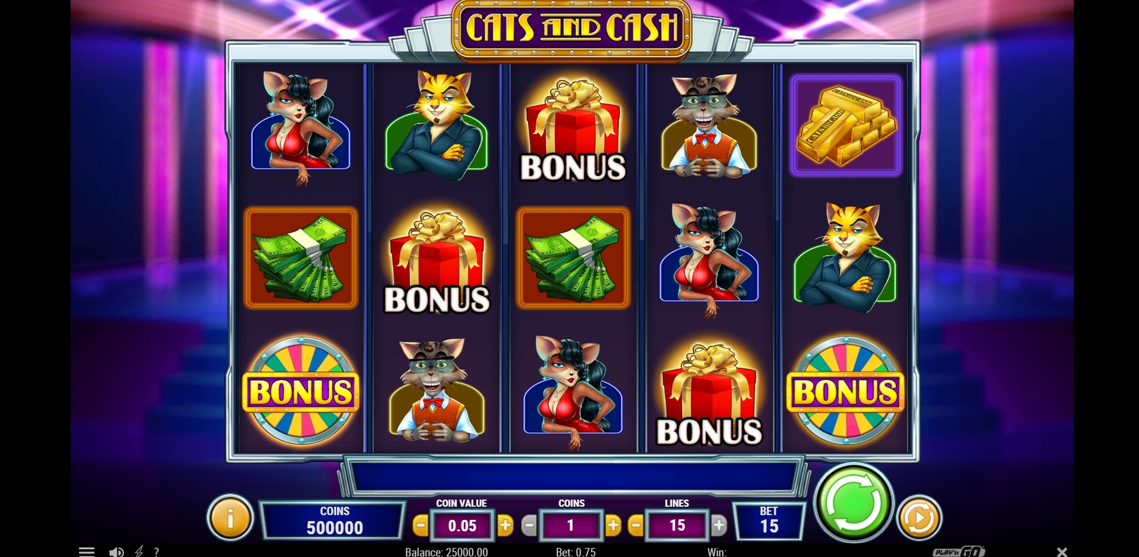 Reels in Cats and Cash Slot Game by Playn GO
