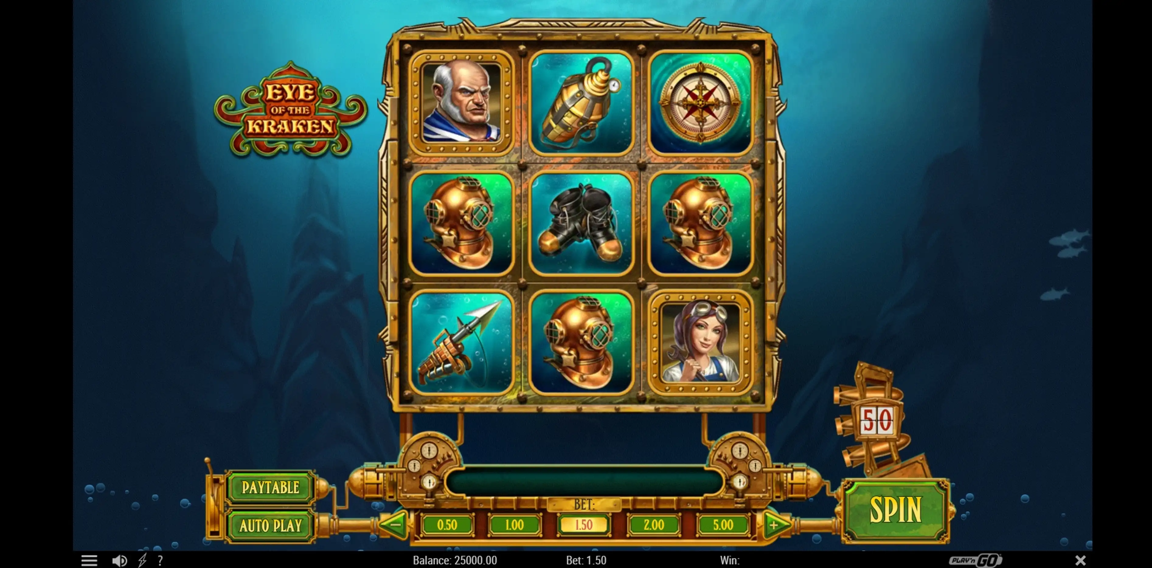 Reels in Eye of the Kraken Slot Game by Playn GO