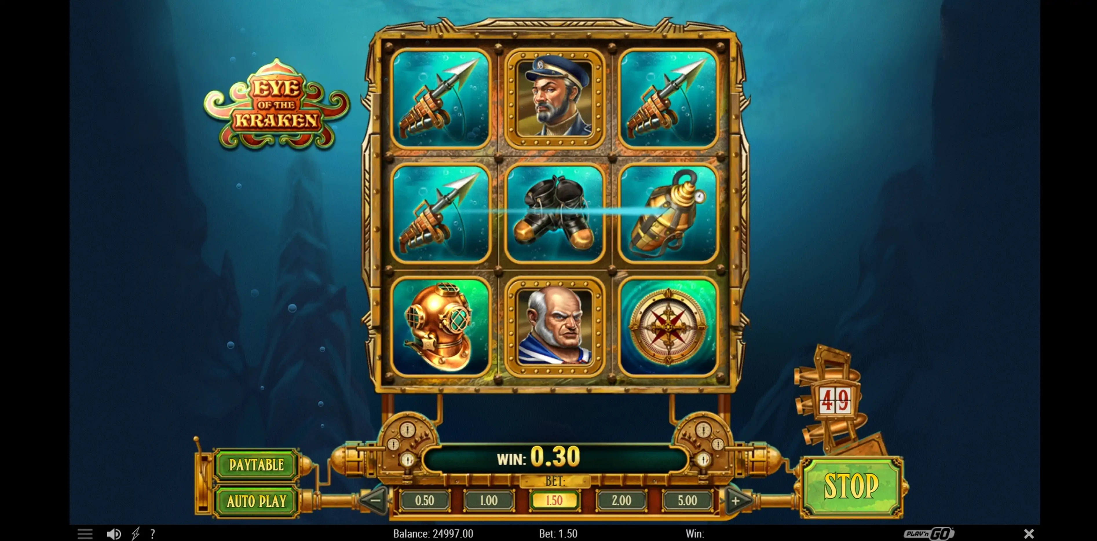 Win Money in Eye of the Kraken Free Slot Game by Playn GO