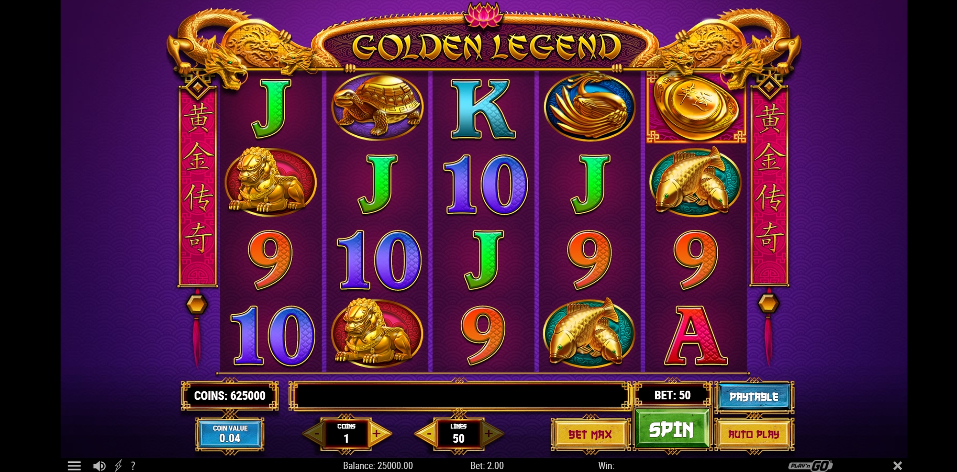 Reels in Golden Legend Slot Game by Playn GO