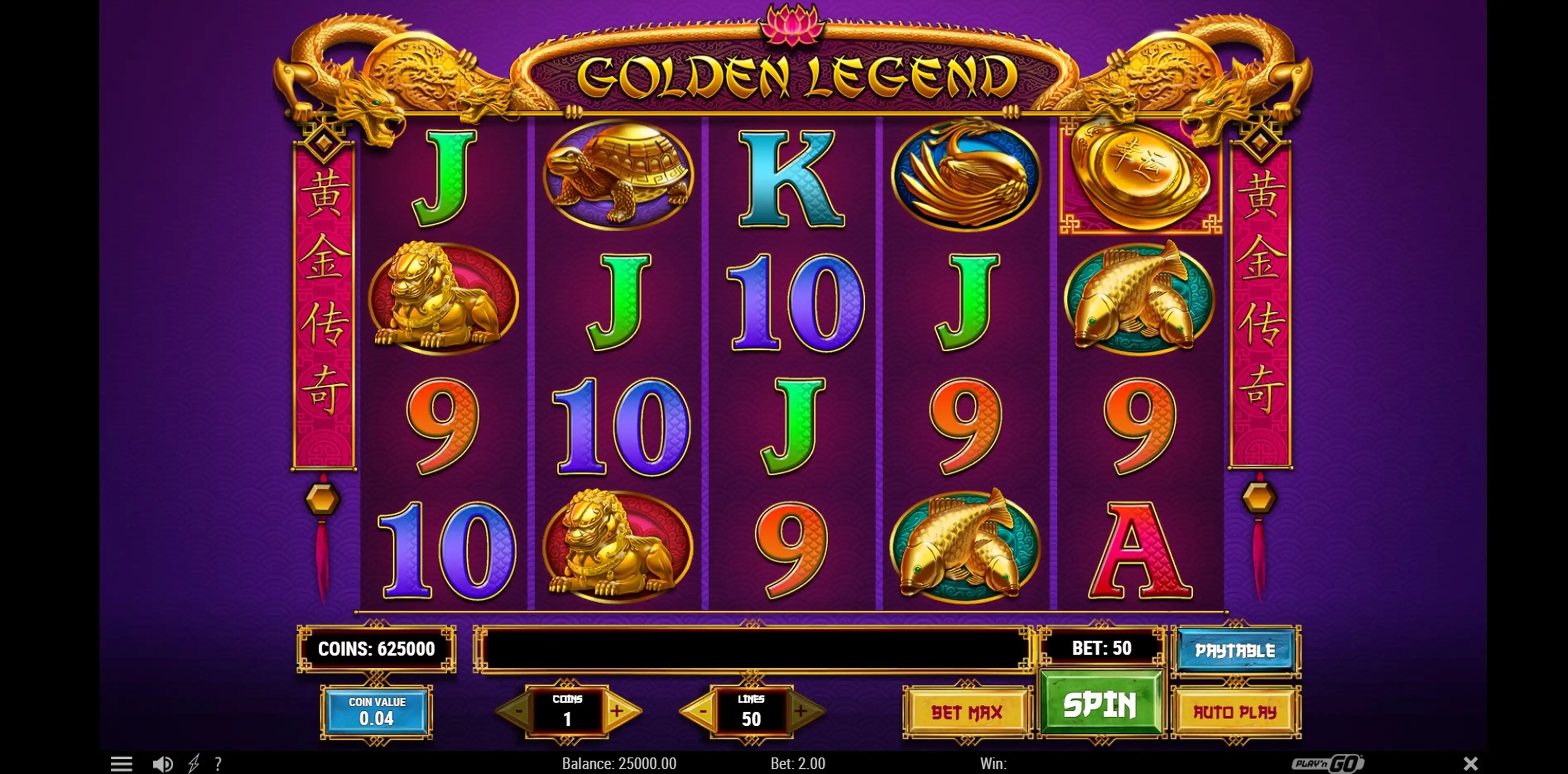 Reels in Golden Legend Slot Game by Playn GO