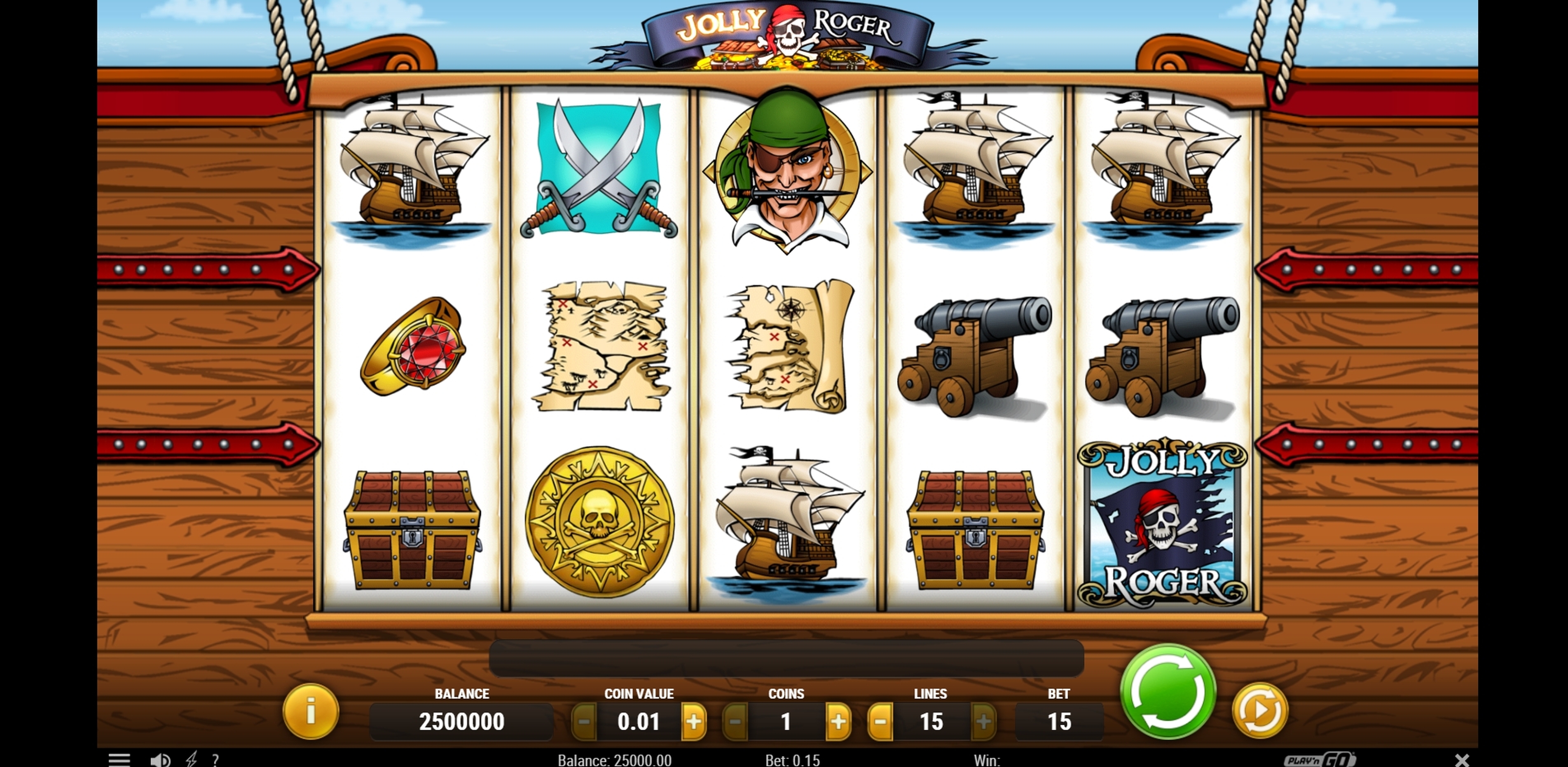 Reels in Jolly Roger Slot Game by Playn GO