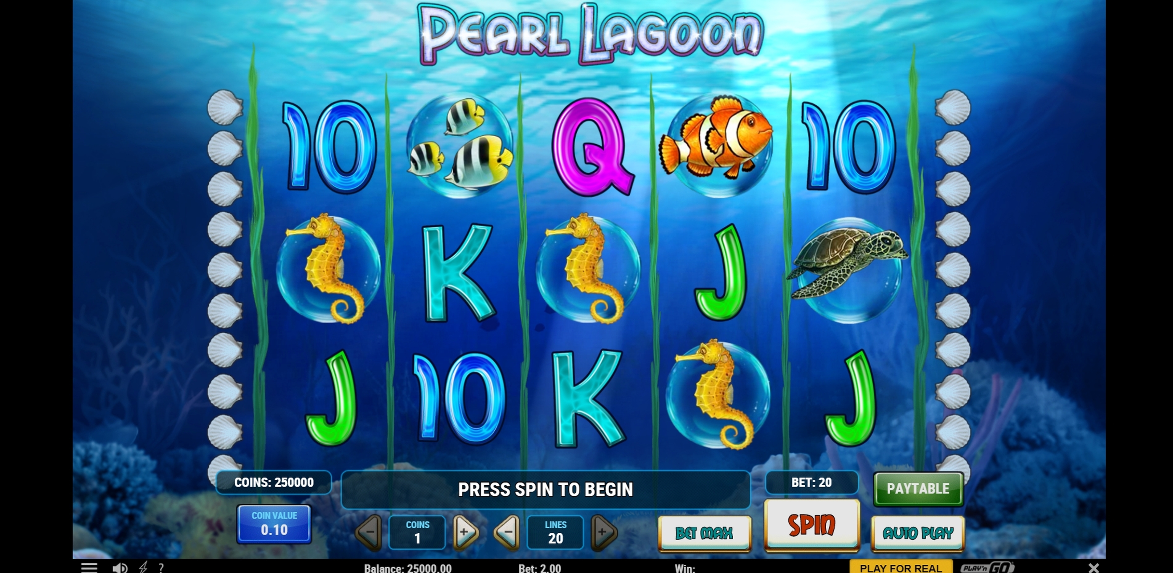 Reels in Pearl Lagoon Slot Game by Playn GO