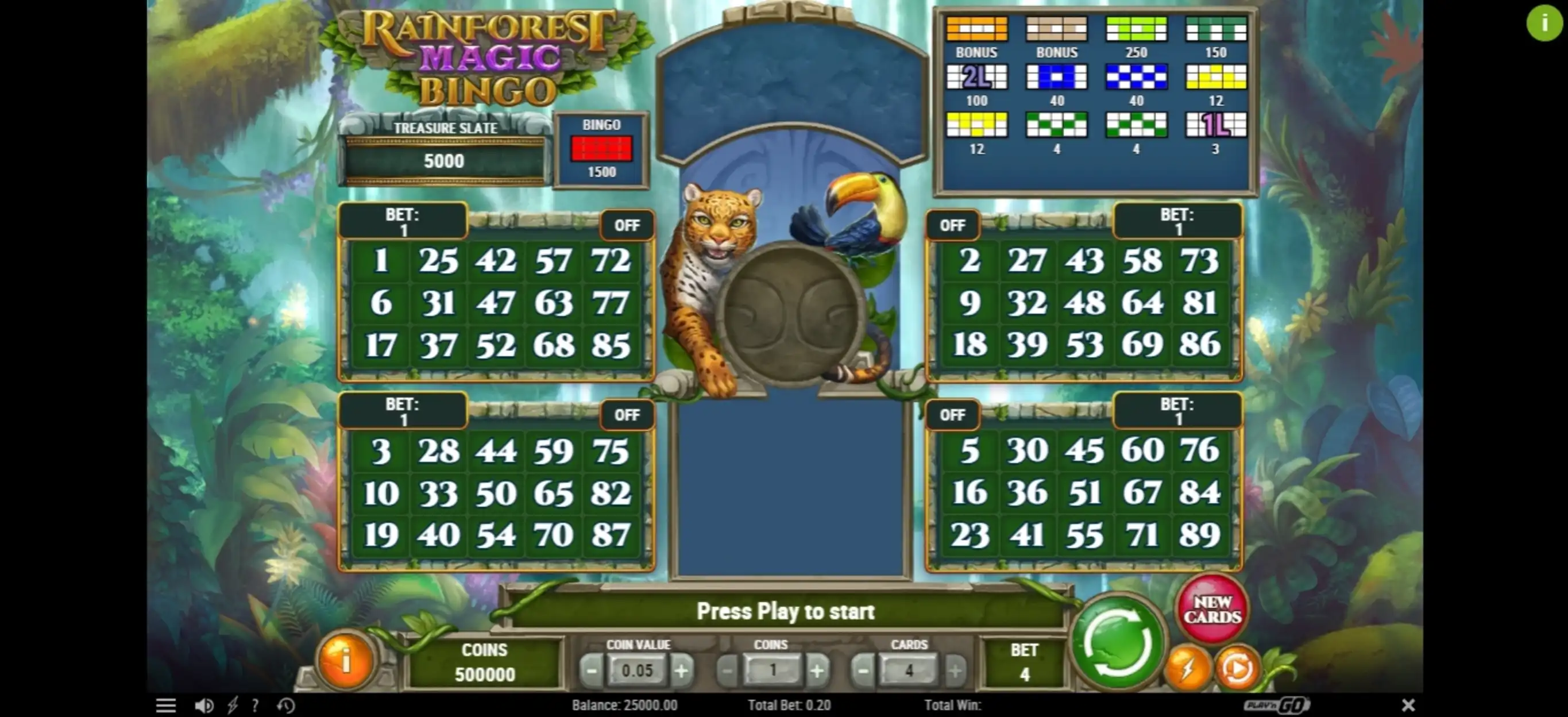 Reels in Rainforest Magic Bingo Slot Game by Playn GO