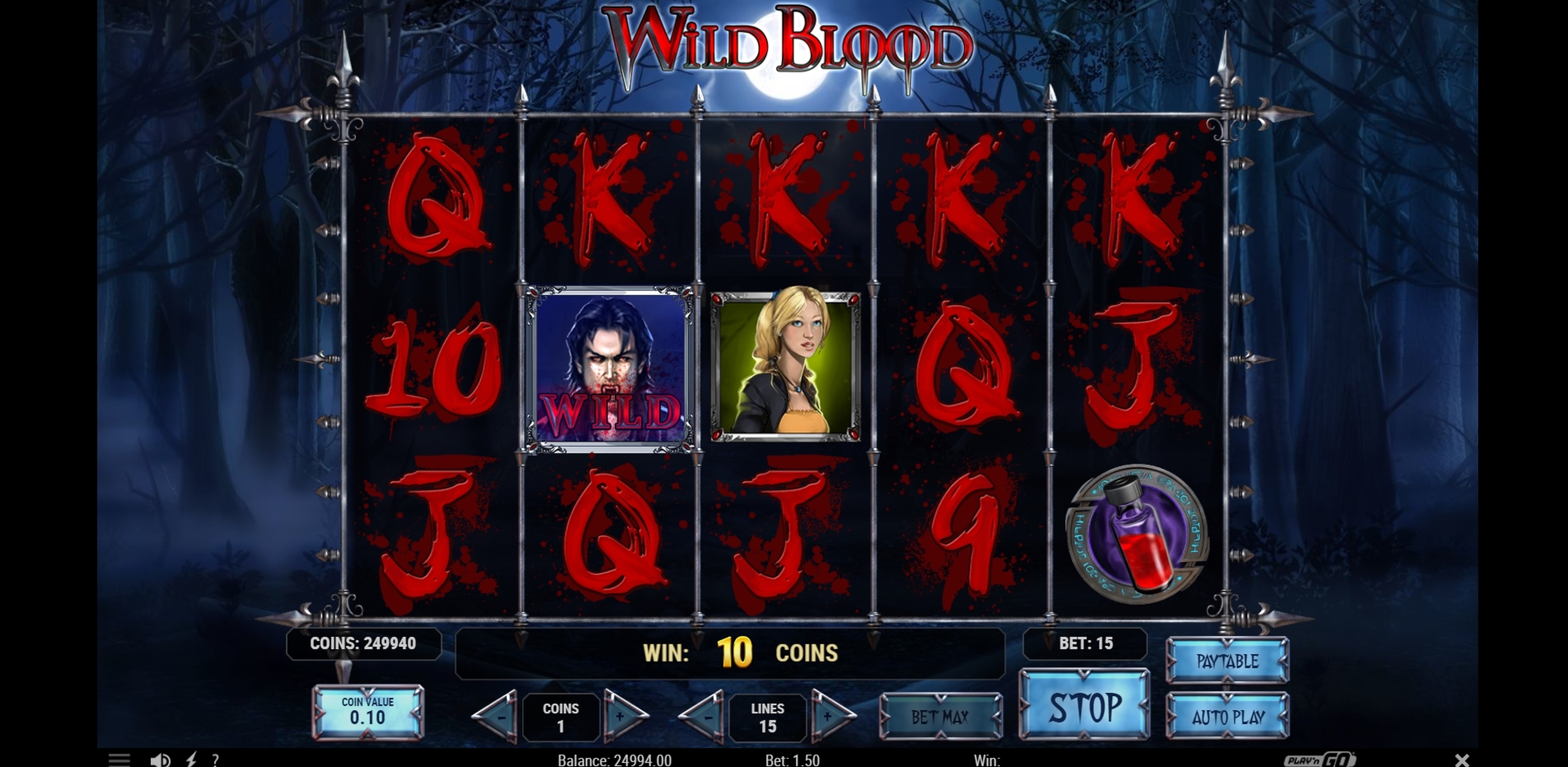 Win Money in Wild Blood Free Slot Game by Playn GO