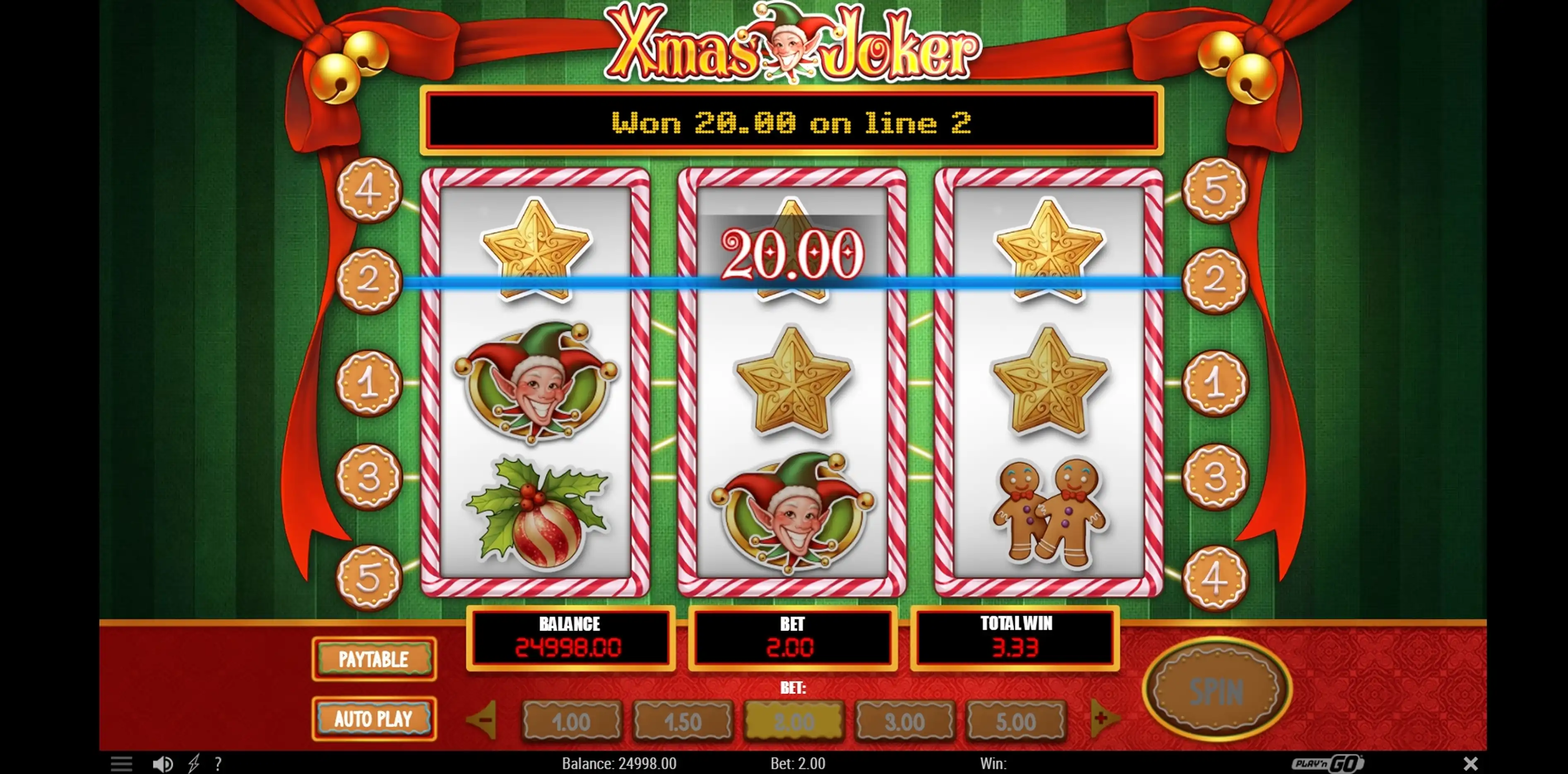 Win Money in Xmas Joker Free Slot Game by Playn GO