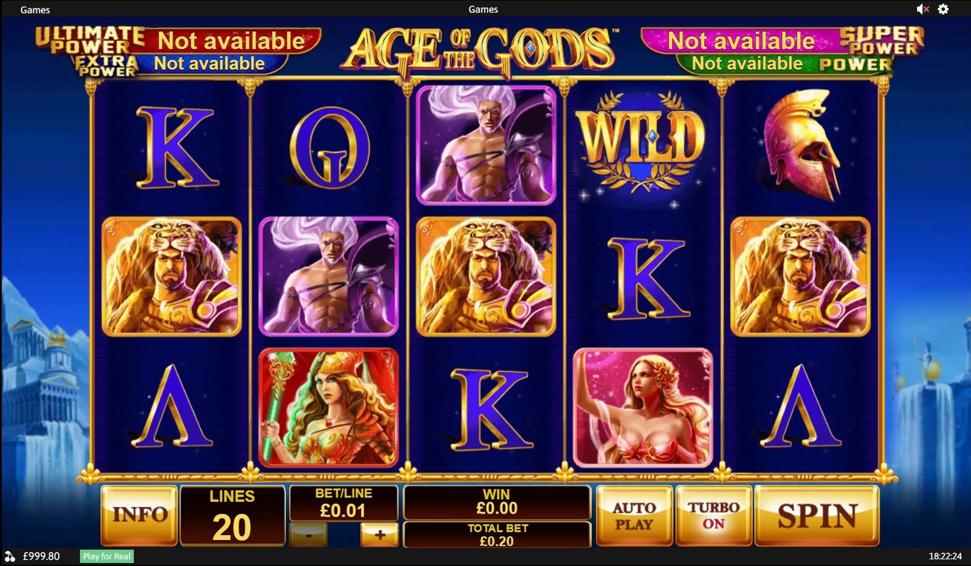 Reels in Age of the Gods Slot Game by Playtech