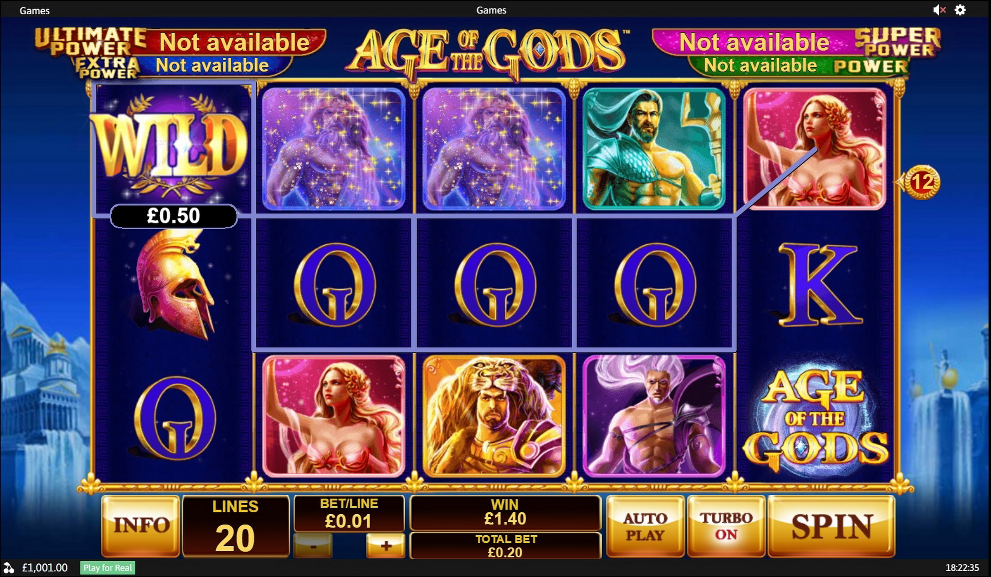 Win Money in Age of the Gods Free Slot Game by Playtech