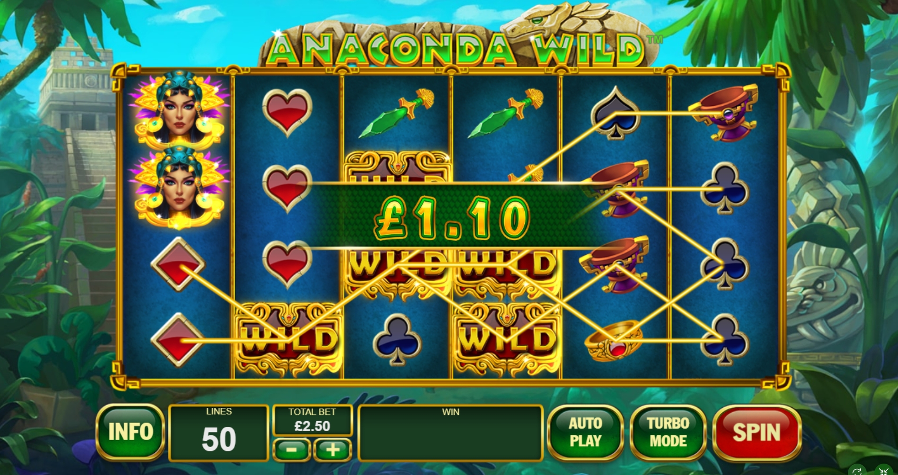 Win Money in Anaconda Wild Free Slot Game by Playtech