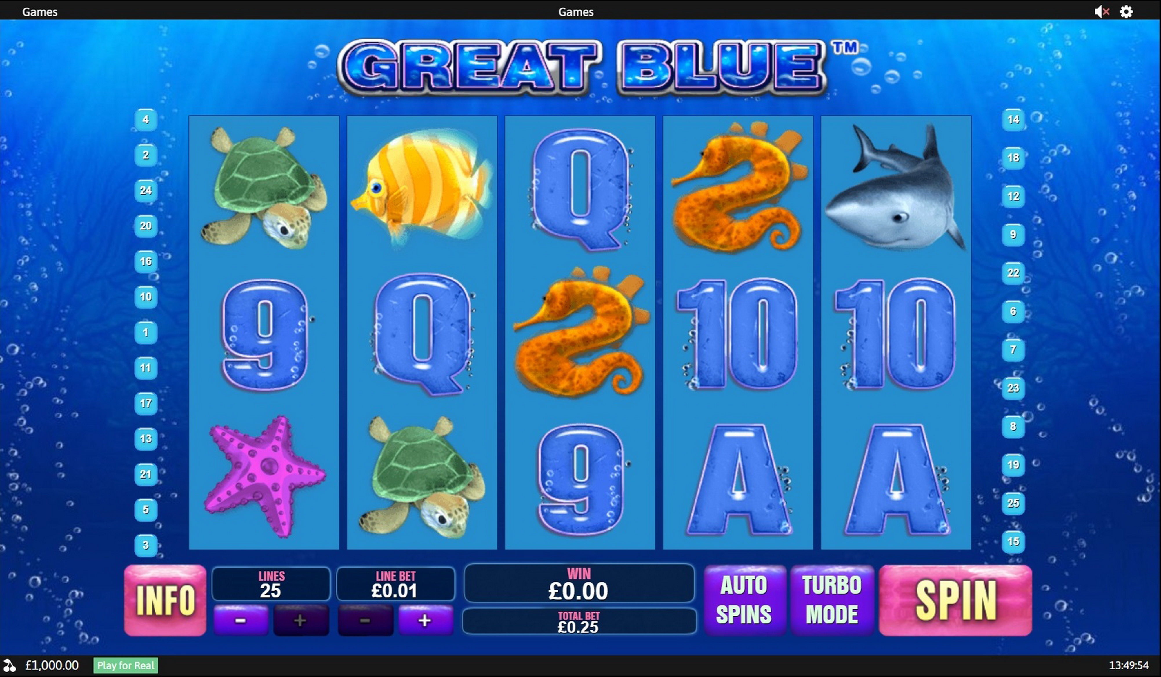 Reels in Great Blue Slot Game by Playtech