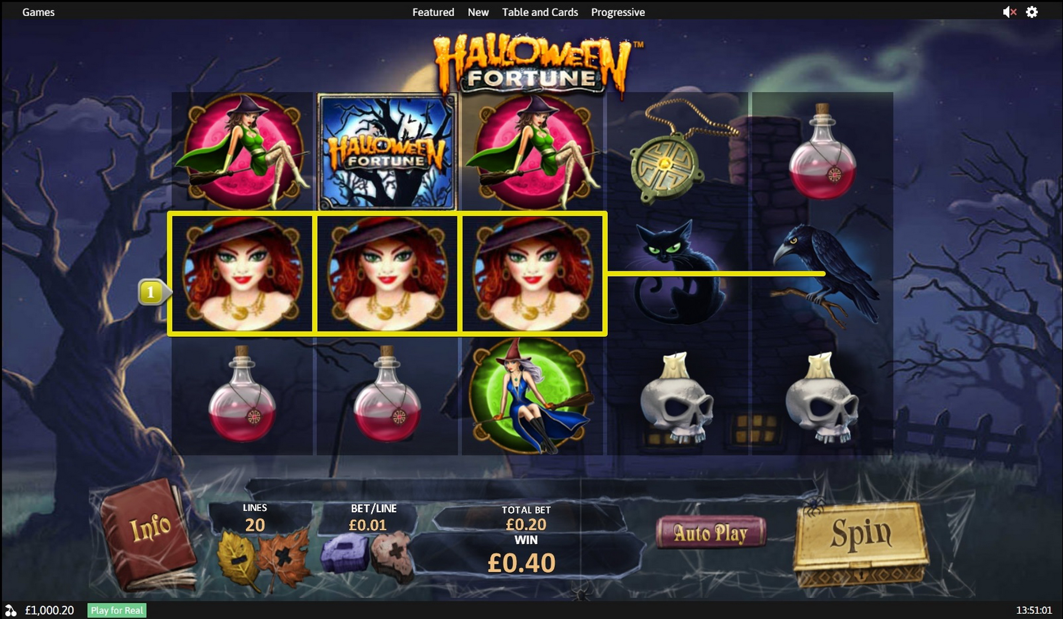 Win Money in Halloween Fortune Free Slot Game by Playtech