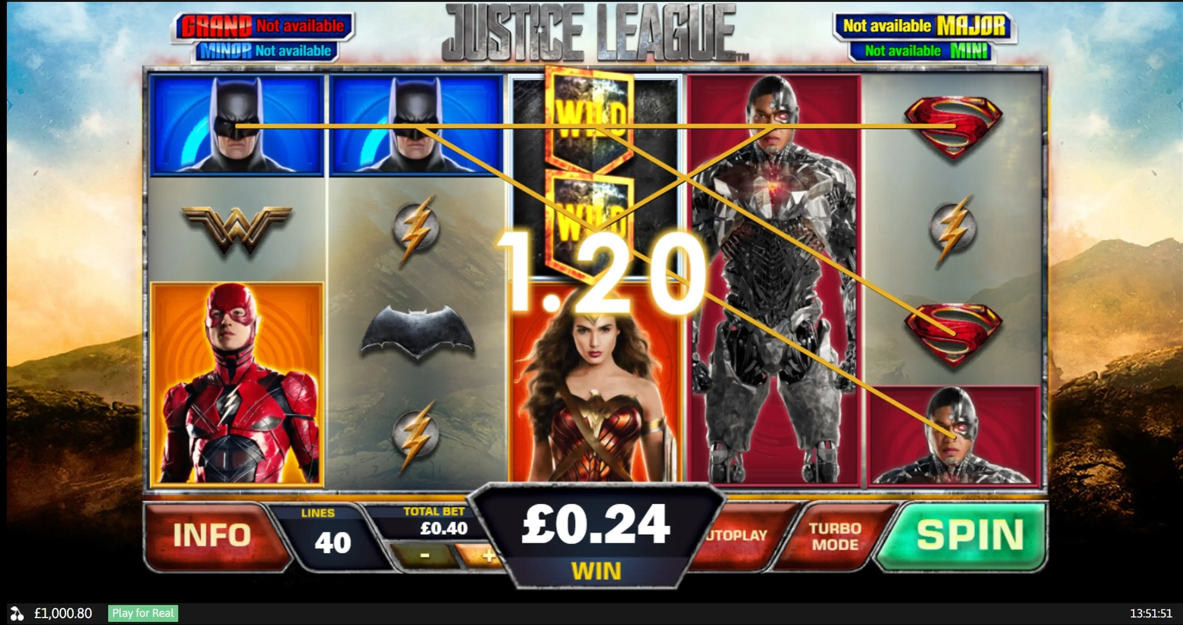 Win Money in Justice League Free Slot Game by Playtech Vikings